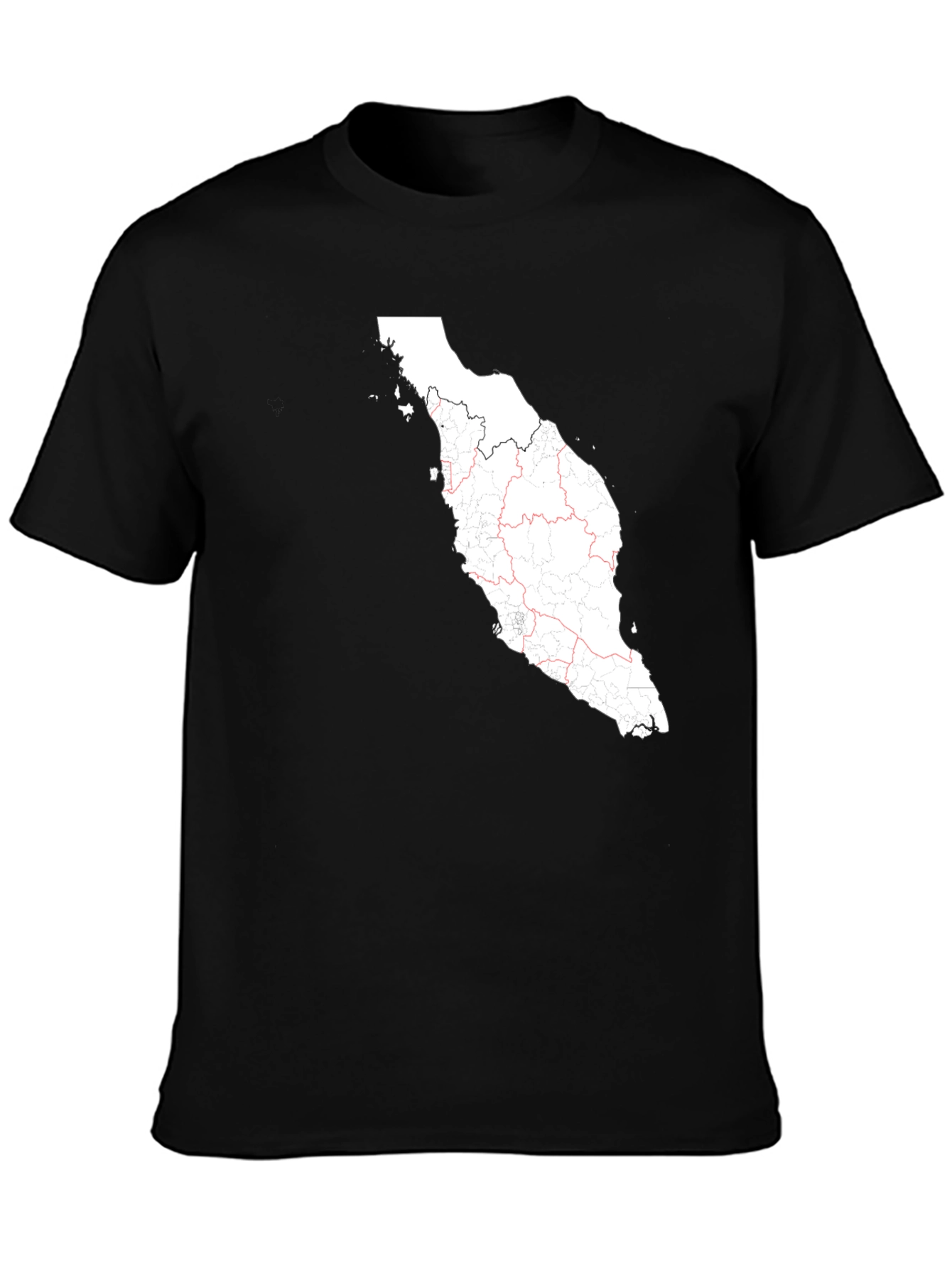 Camiseta Negra con Mapa de Malasia