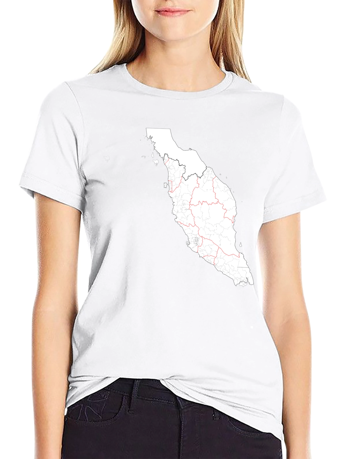 Camiseta Negra con Mapa de Malasia