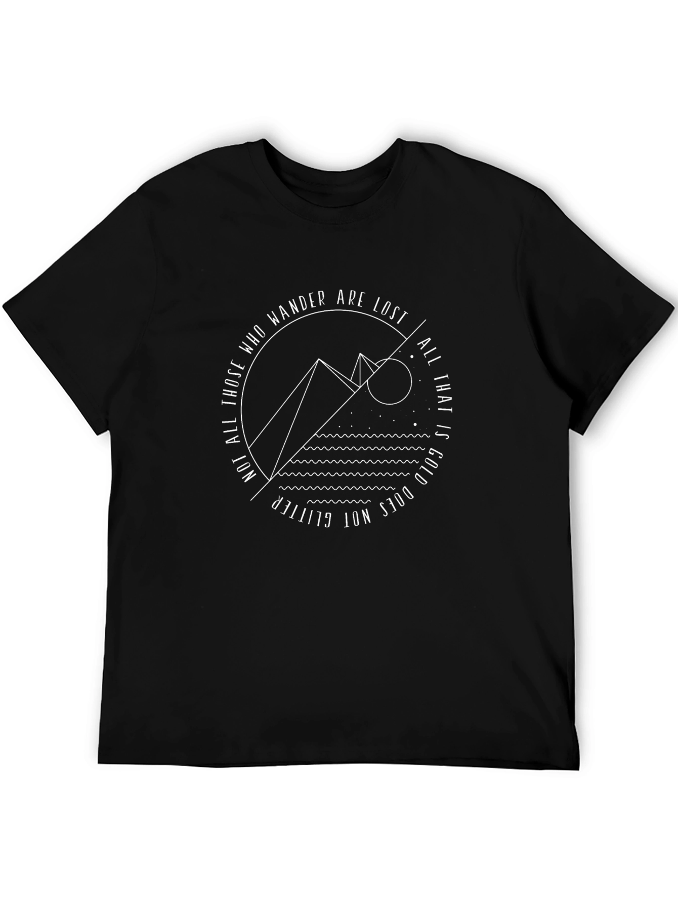Camiseta Negra con Diseño Inspirador de Montaña