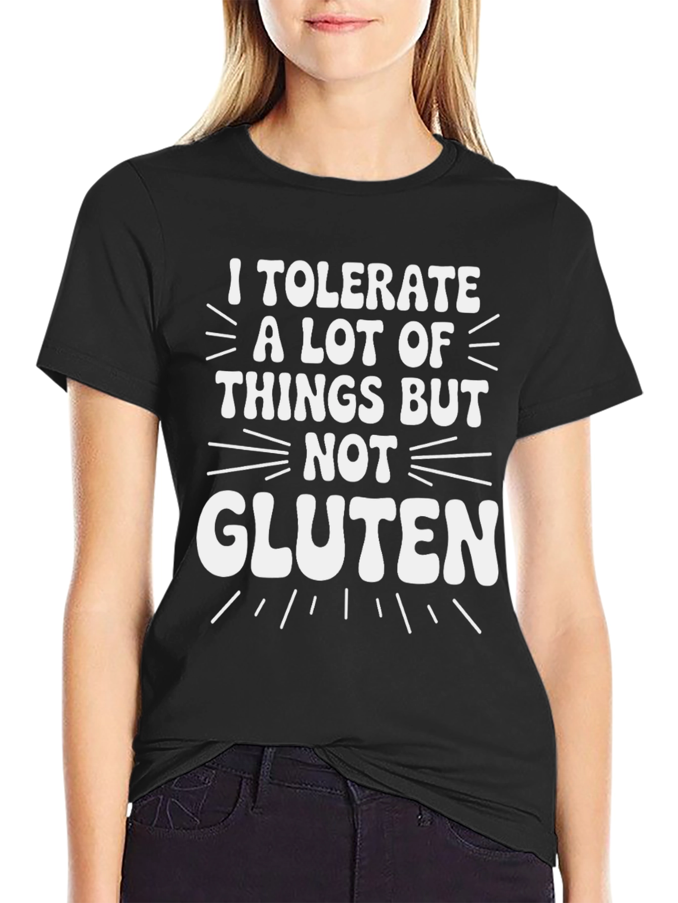 Camiseta Negra con Mensaje Divertido: I Tolerate...