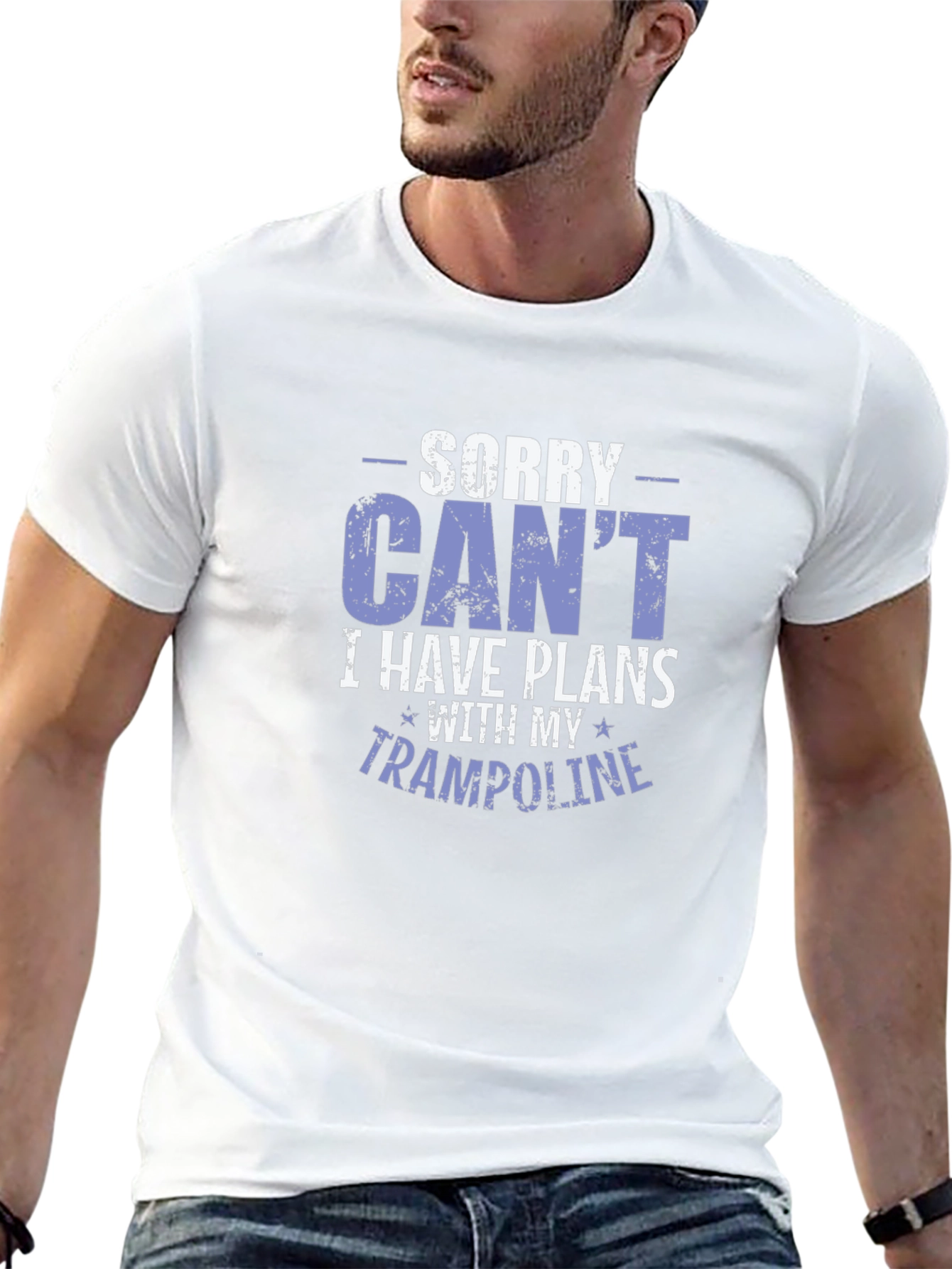 Camiseta Negra con Diseño de Trampolín Divertido