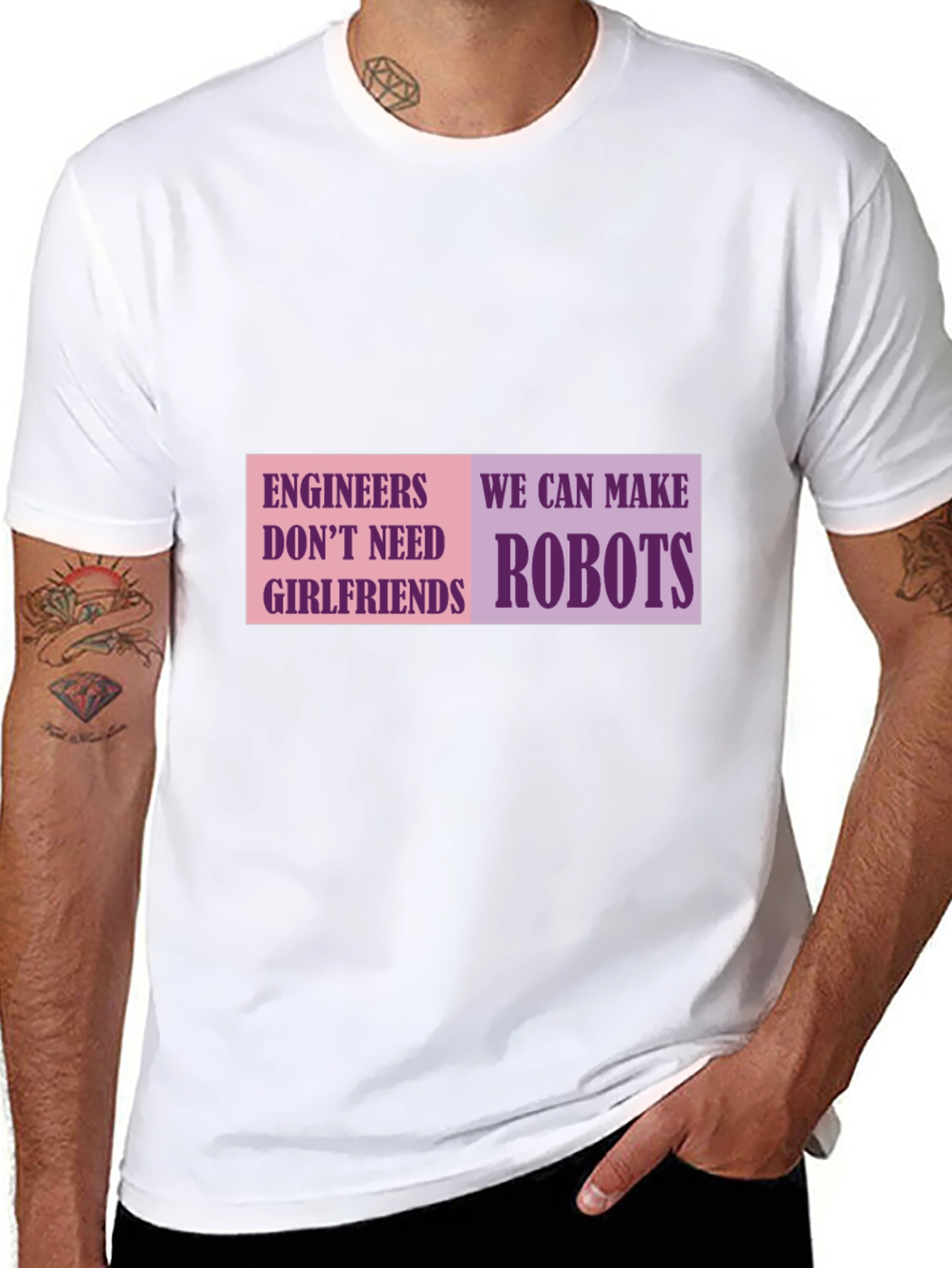 Camiseta Negra: Ingenieros Hacen Robots No Necesitan Novias