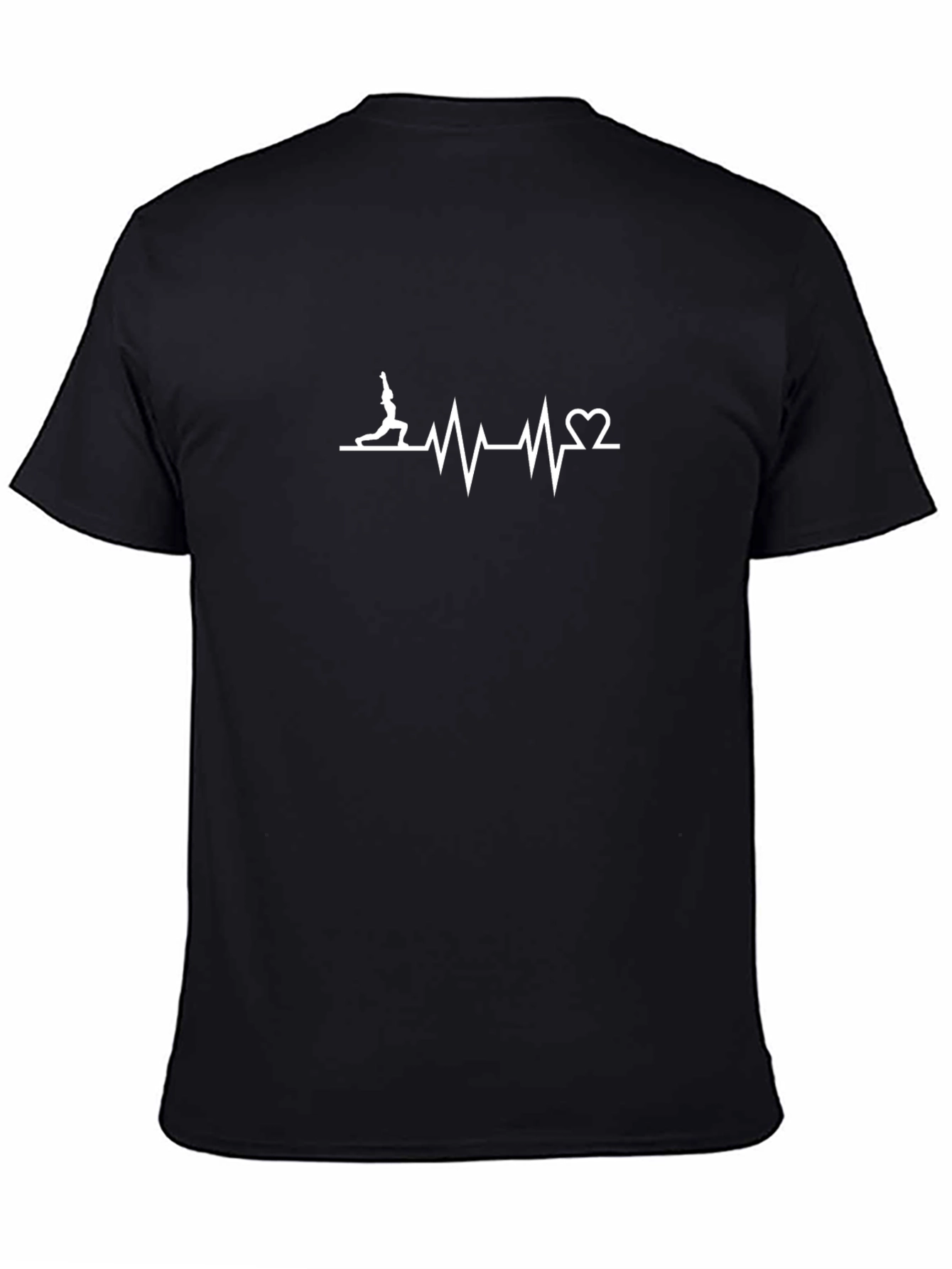 Camiseta Negra Yoga Ritmo Cardíaco Hombre