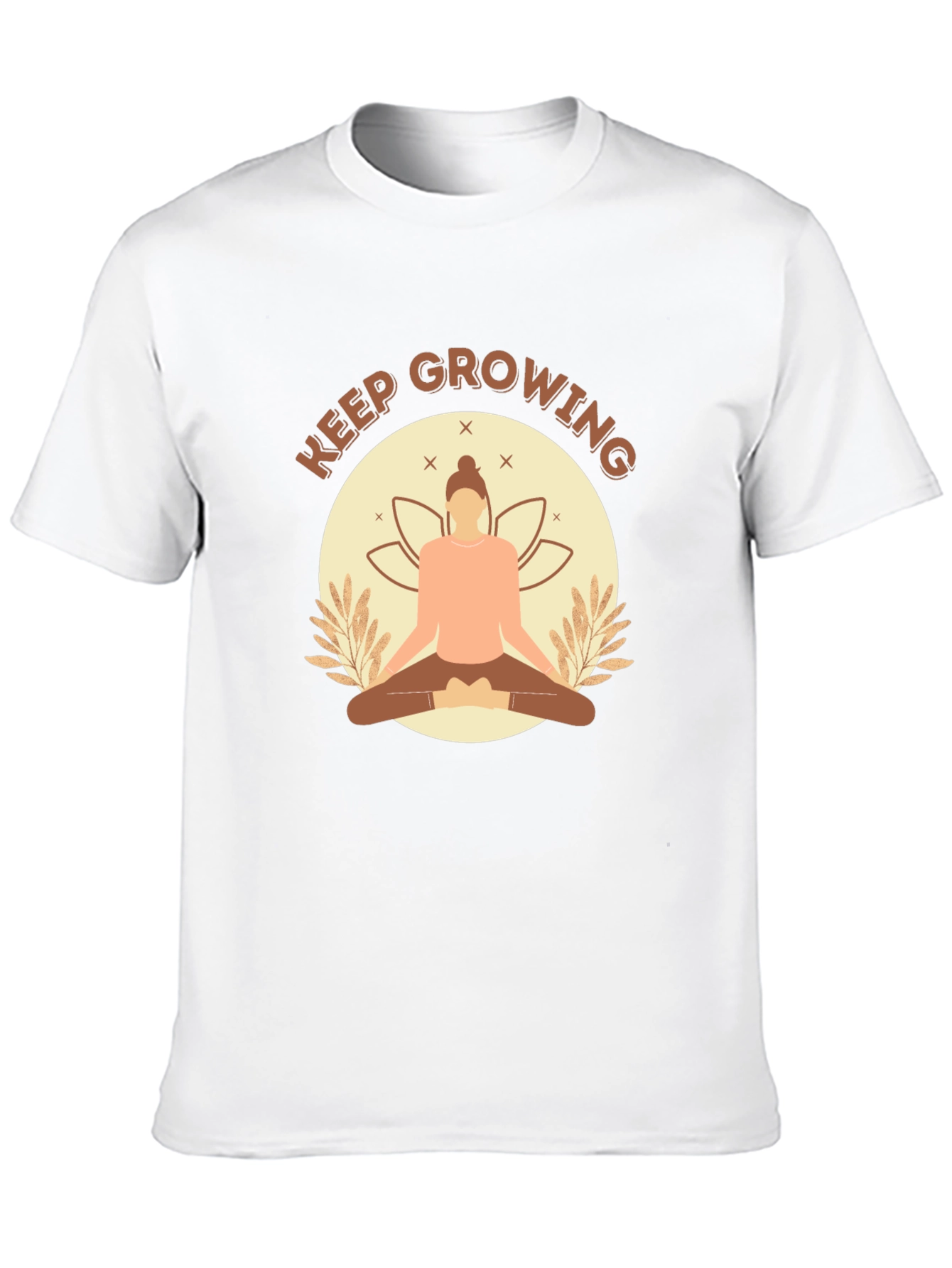 Camiseta Negra con Diseño de Yoga Keep Growing