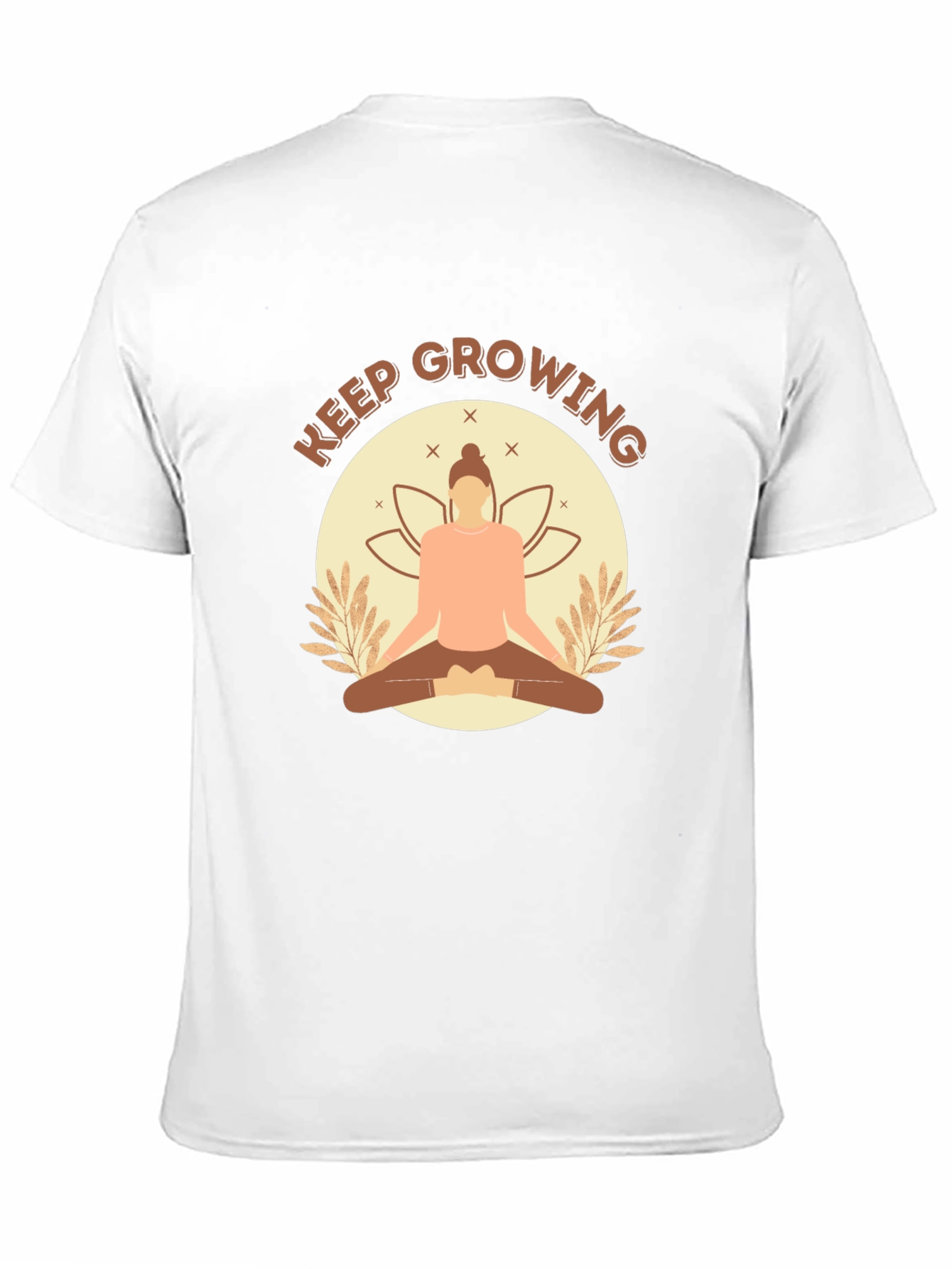 Camiseta Negra con Diseño de Yoga Keep Growing