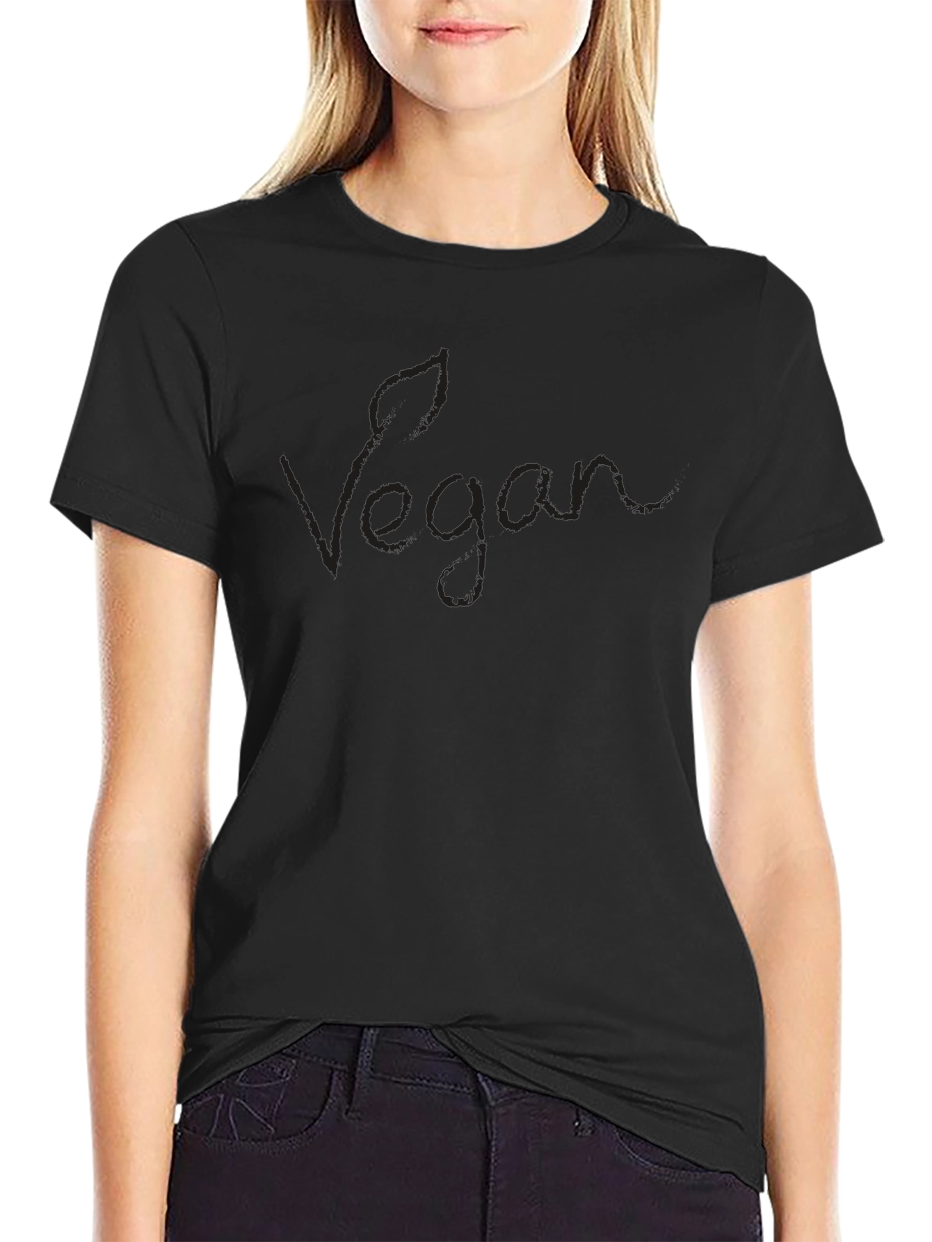 Camiseta Negra Vegan para Hombre - Estilo Casual
