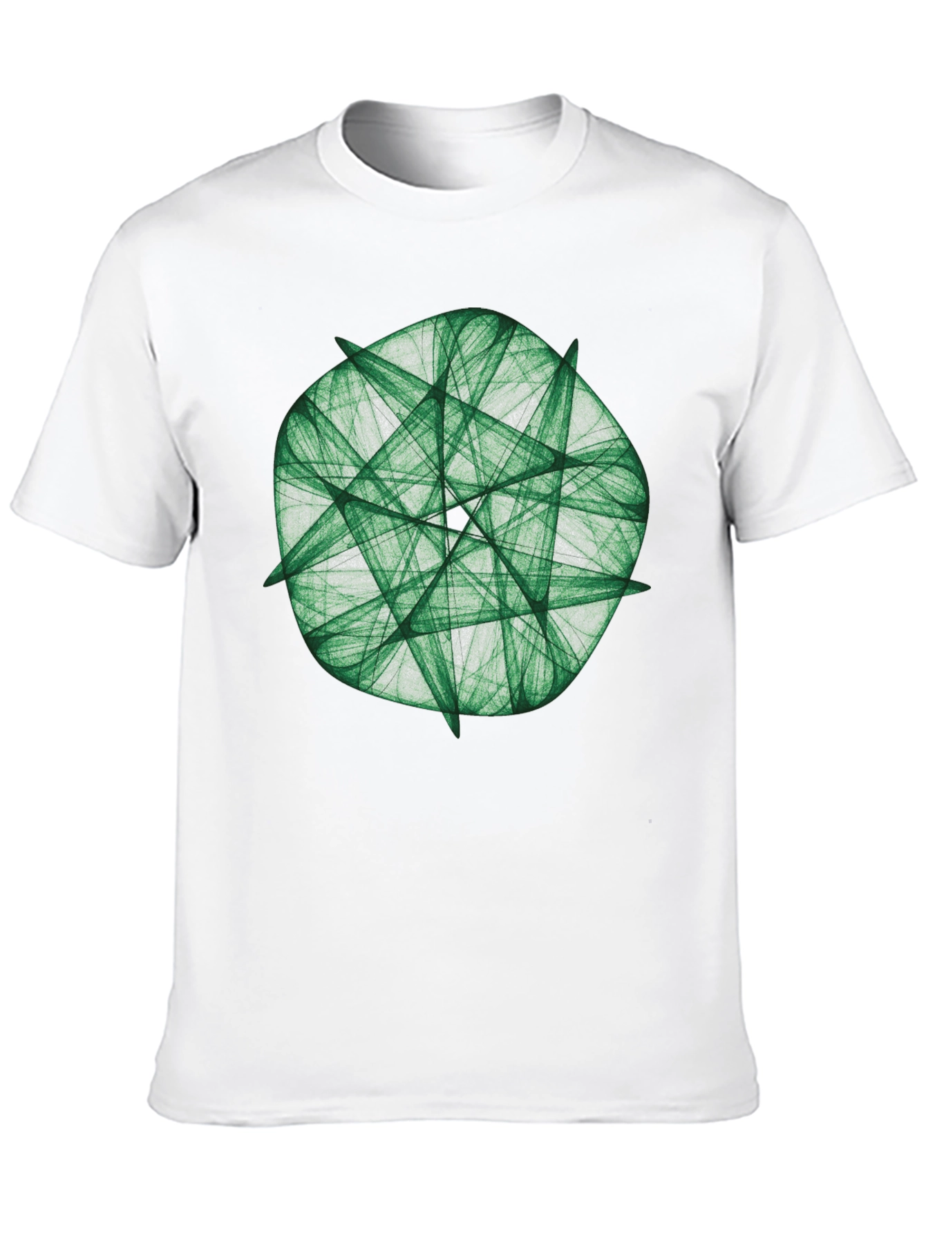 Camiseta Negra con Diseño Abstracto Verde