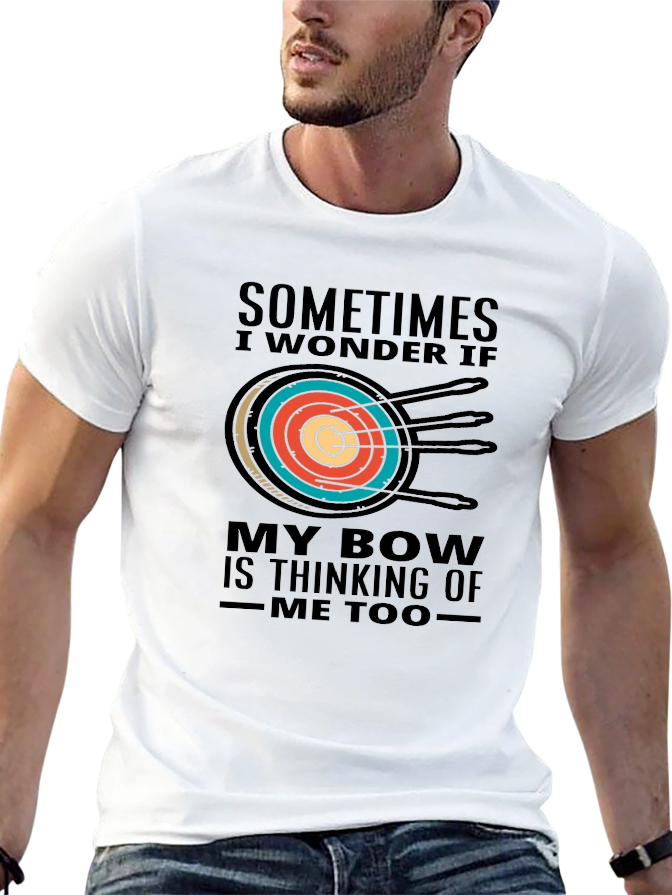 Camiseta Negra de Arquero con Diseño Divertido