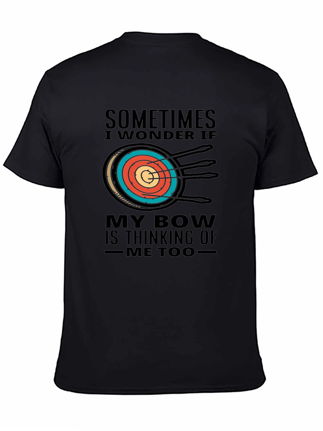 Camiseta Negra de Arquero con Diseño Divertido
