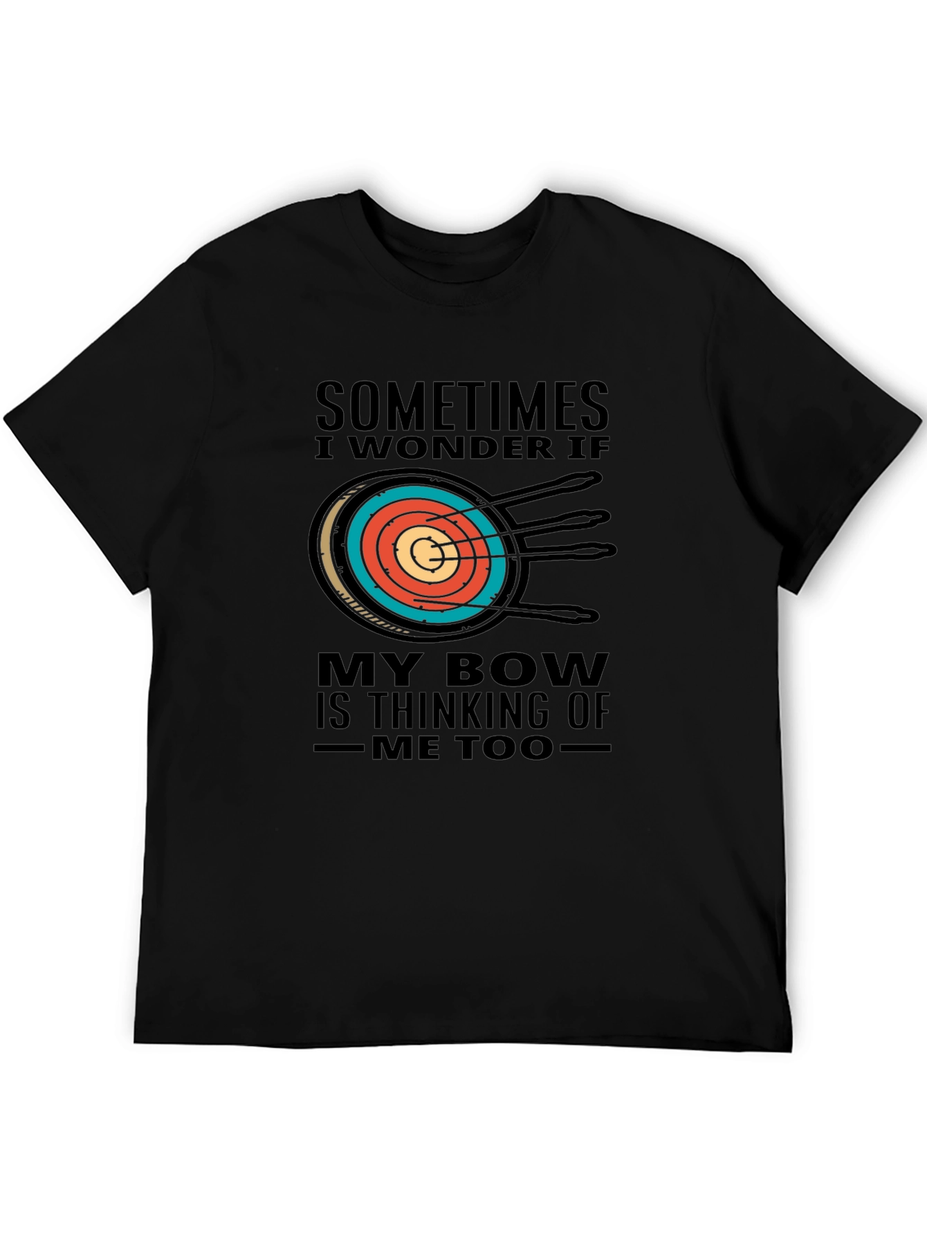 Camiseta Negra de Arquero con Diseño Divertido