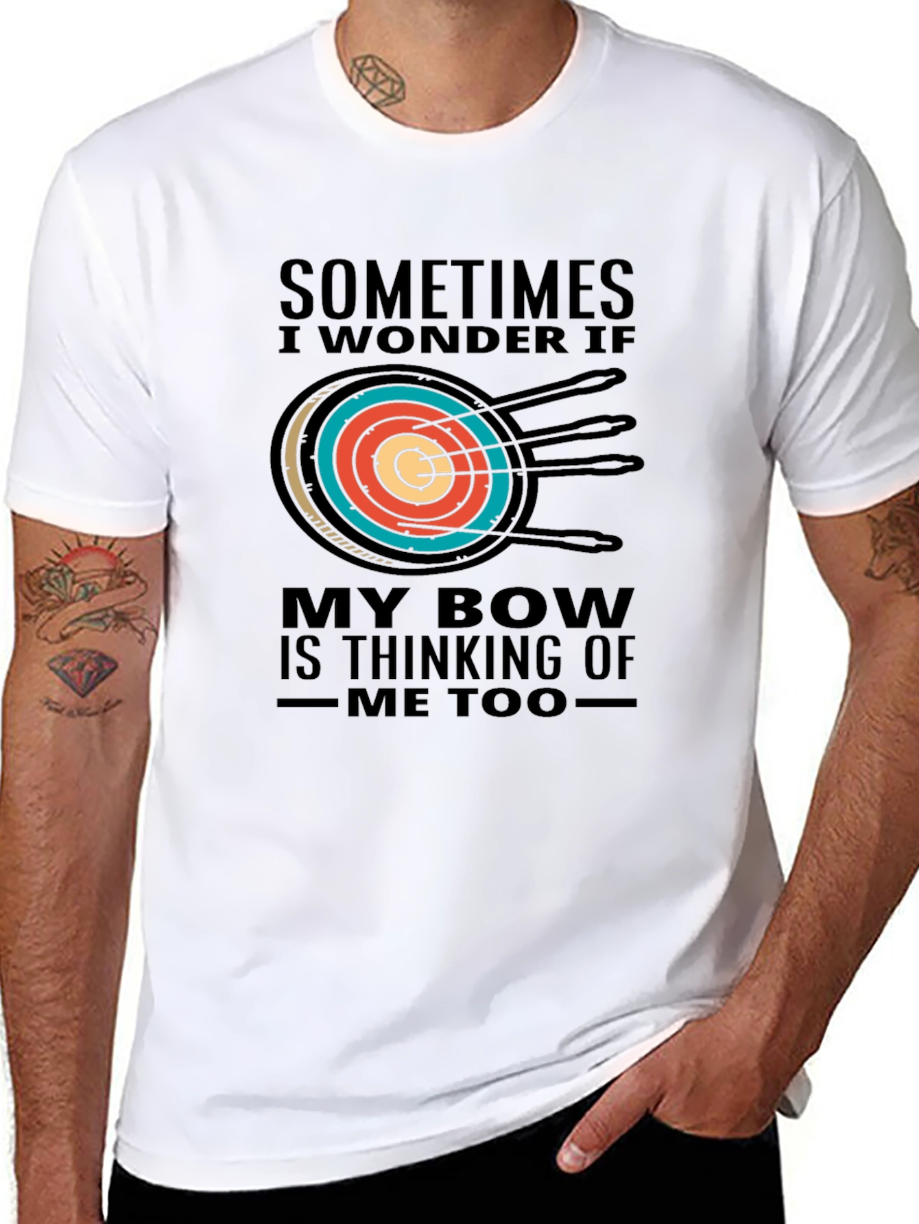 Camiseta Negra de Arquero con Diseño Divertido