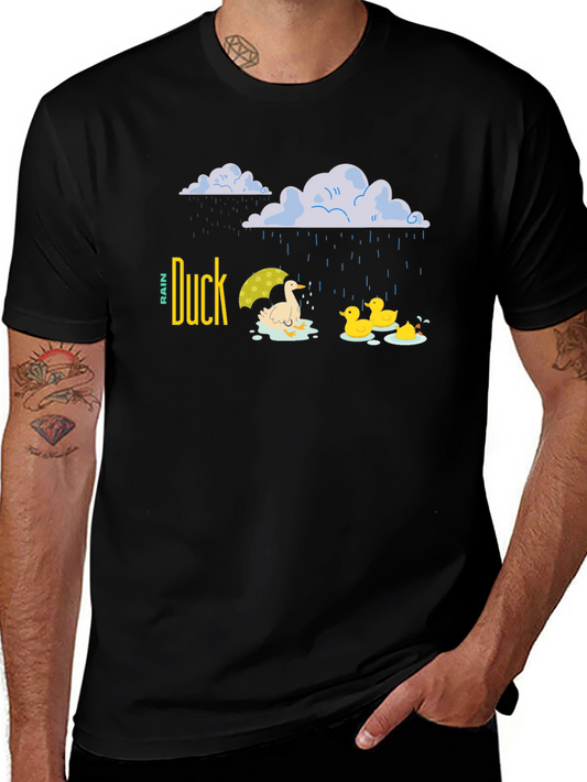 Camiseta Negra Duck Rain para Días Lluviosos