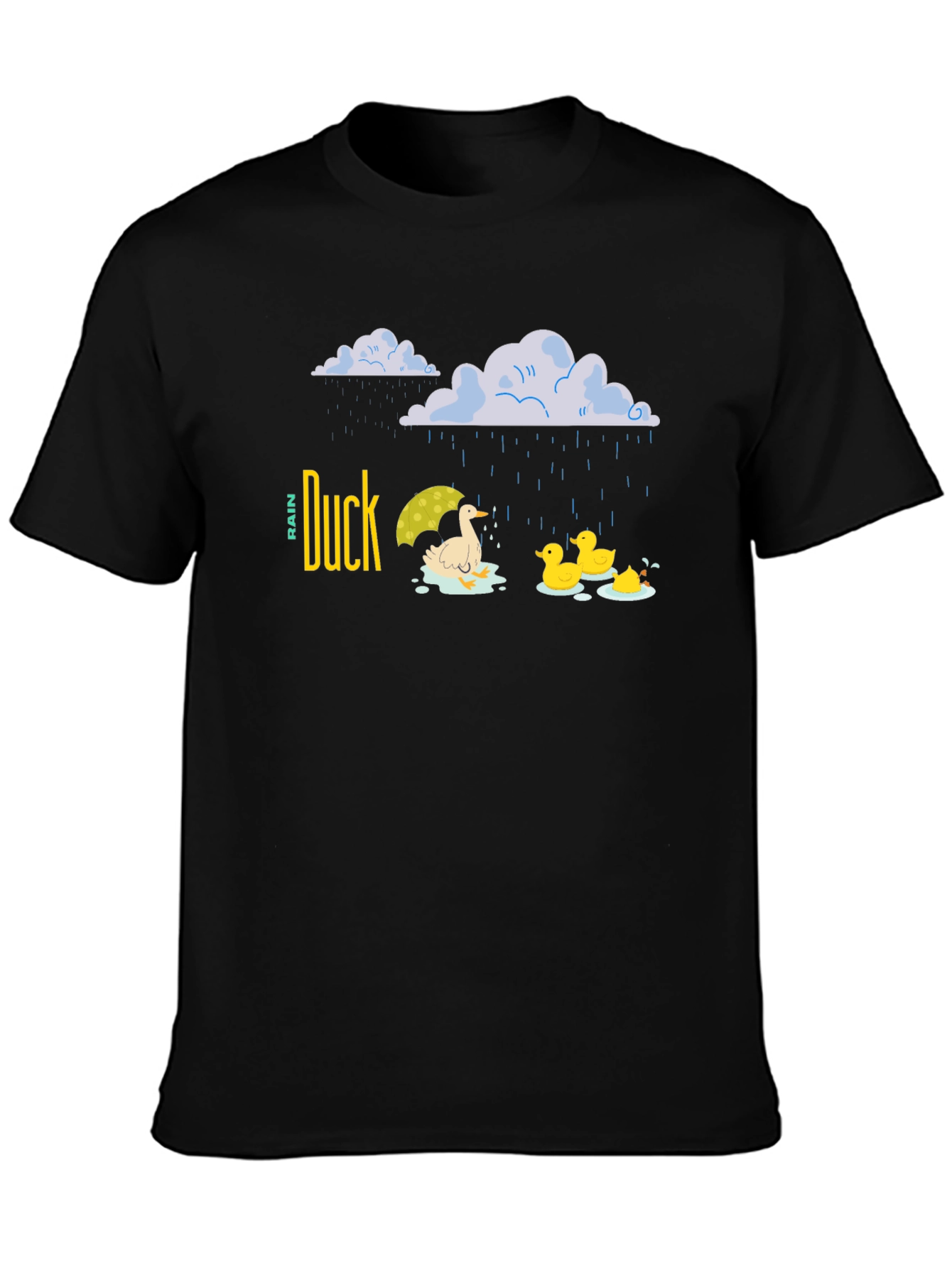 Camiseta Negra Duck Rain para Días Lluviosos