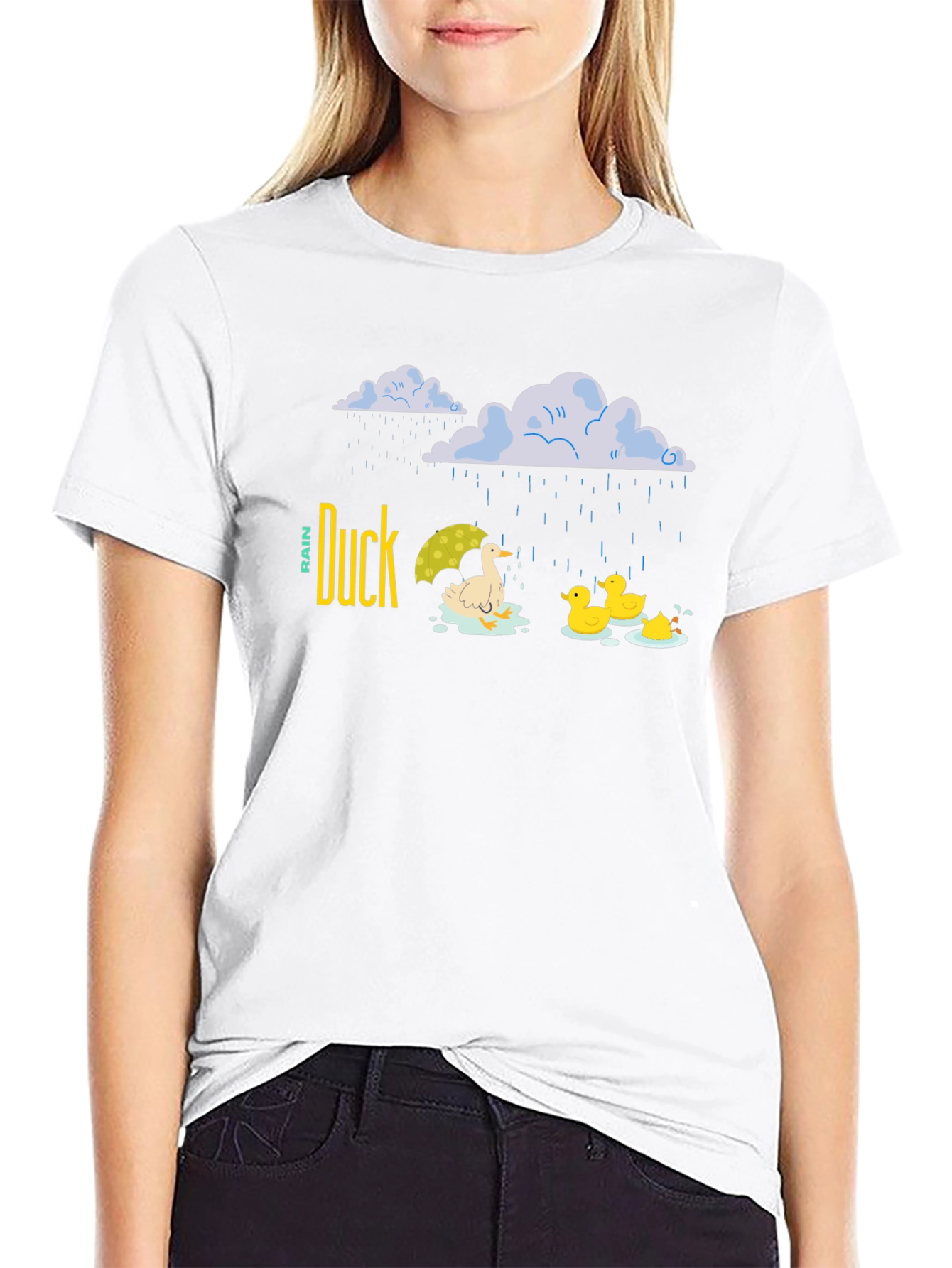 Camiseta Negra Duck Rain para Días Lluviosos