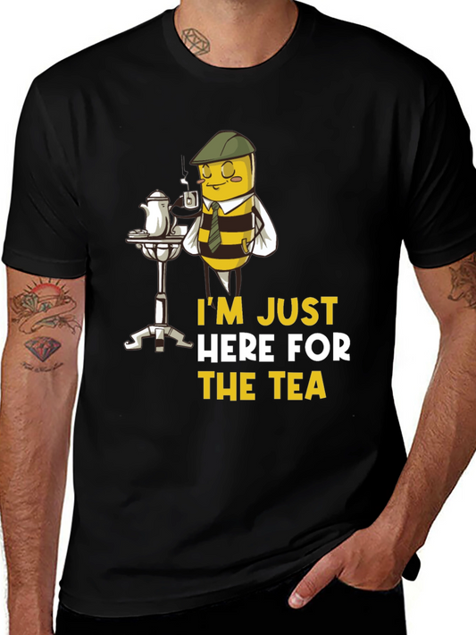 Camiseta Hombre Abeja Tea Time - Divertida y Original