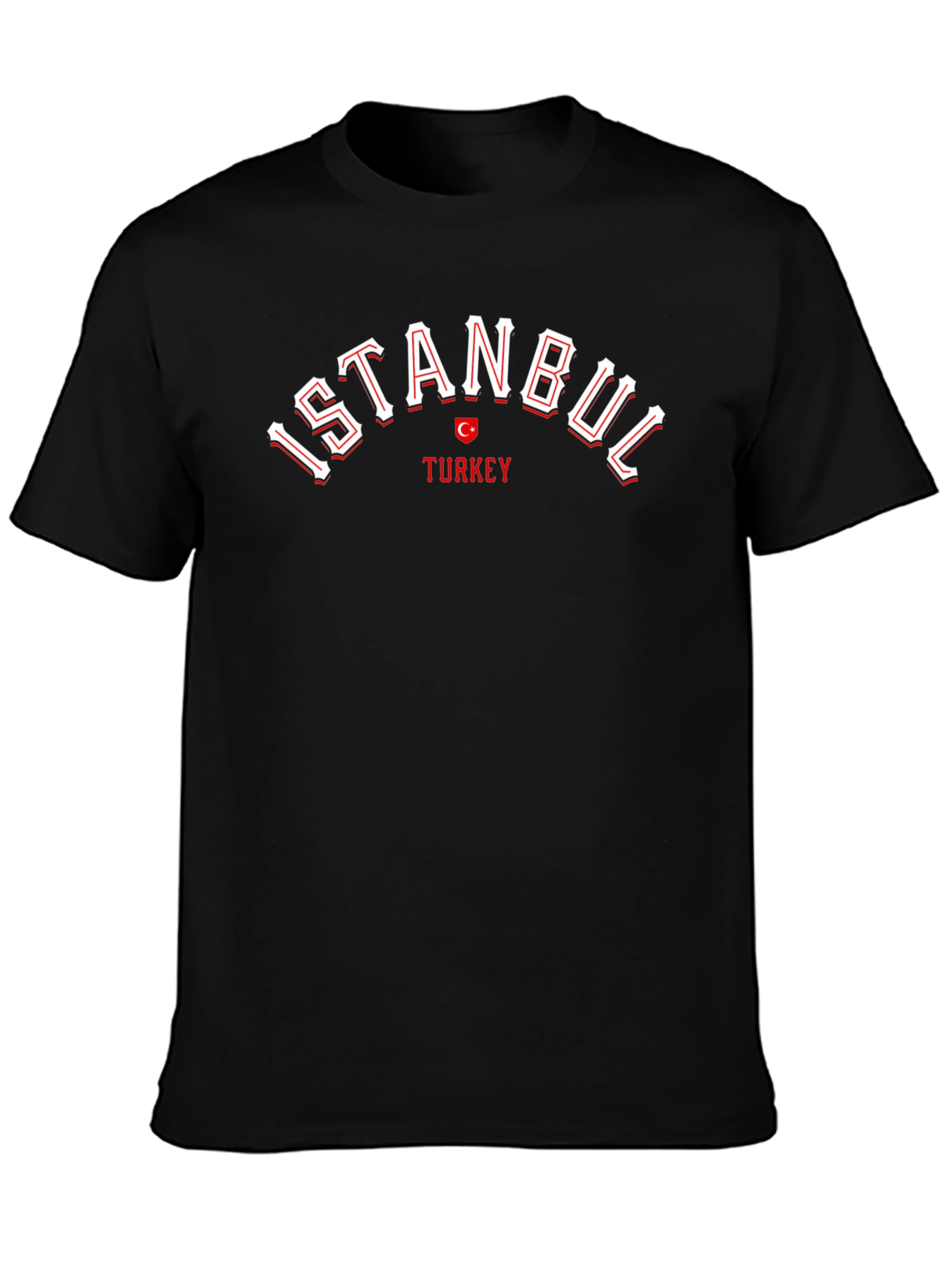 Camiseta Negra Estambul Turquía Diseño Casual