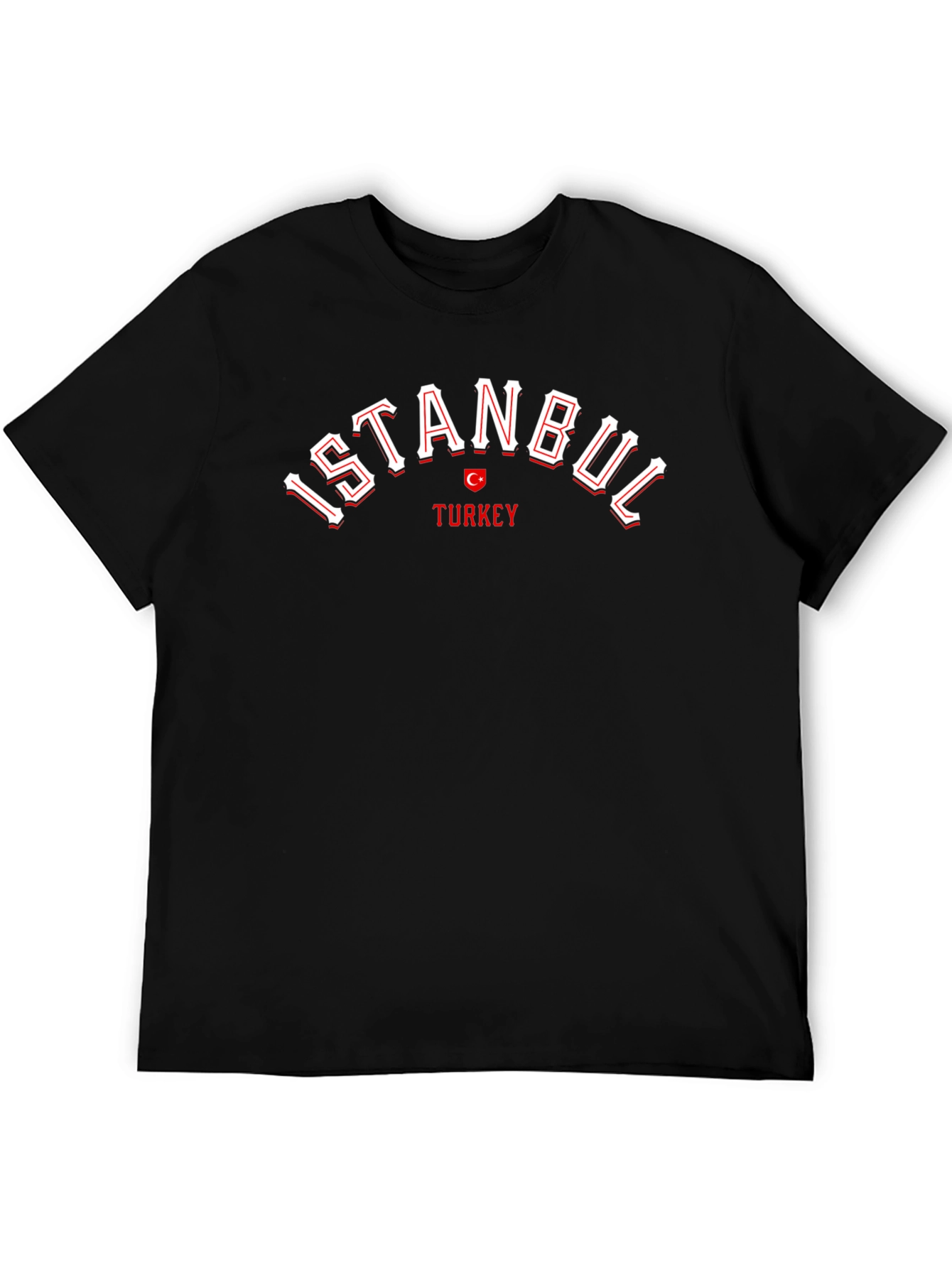 Camiseta Negra Estambul Turquía Diseño Casual