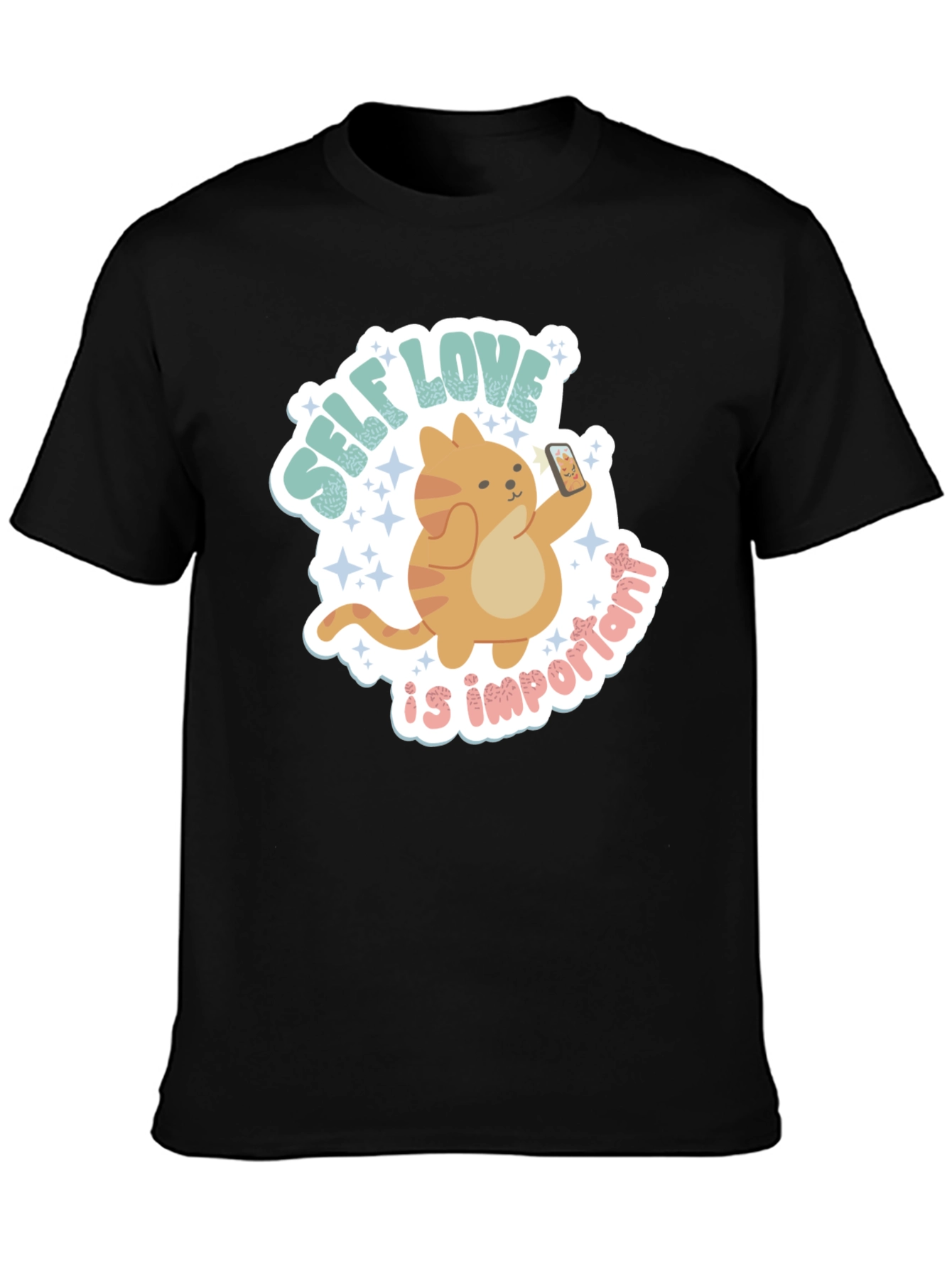 Camiseta Negra con Diseño Self Love