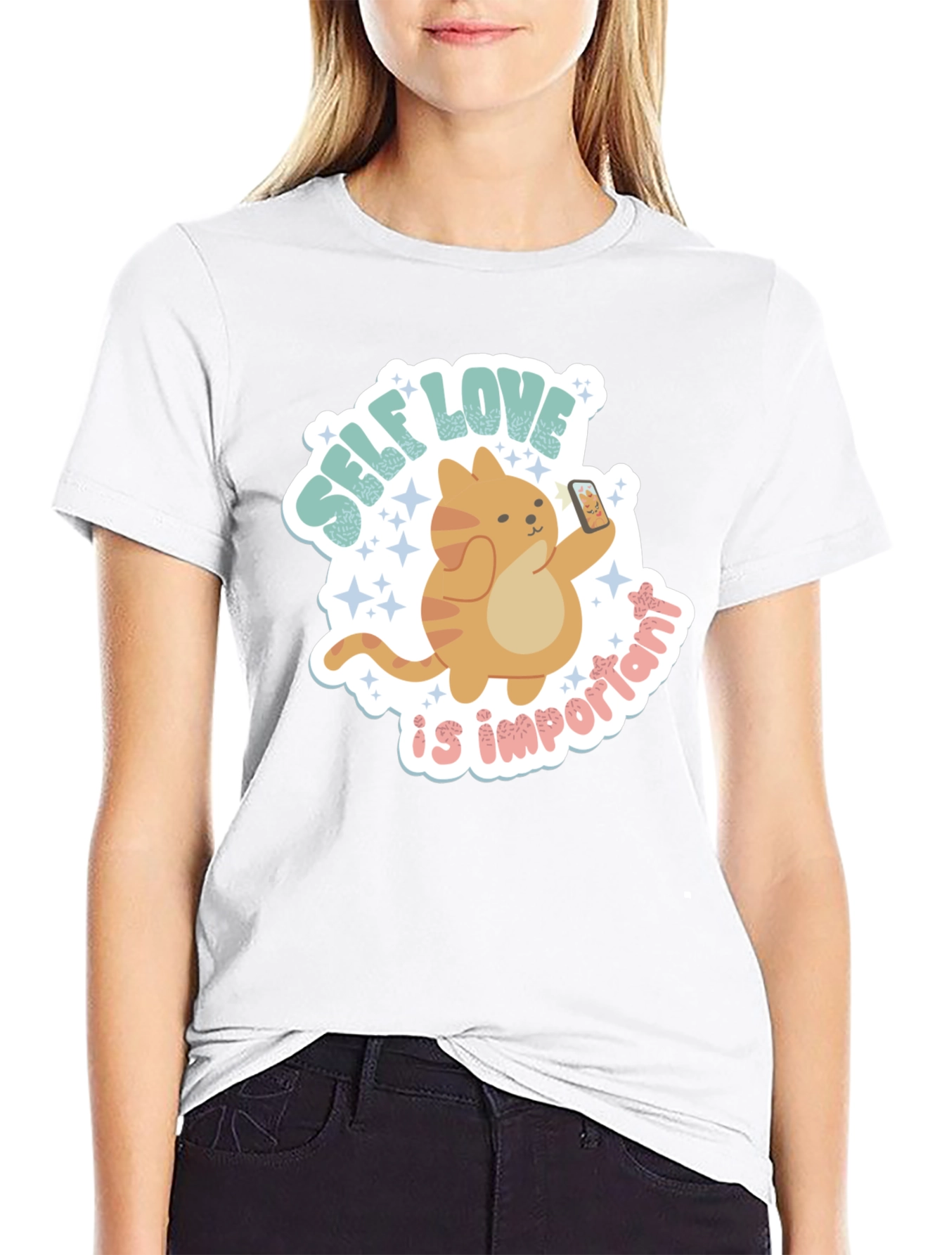 Camiseta Negra con Diseño Self Love