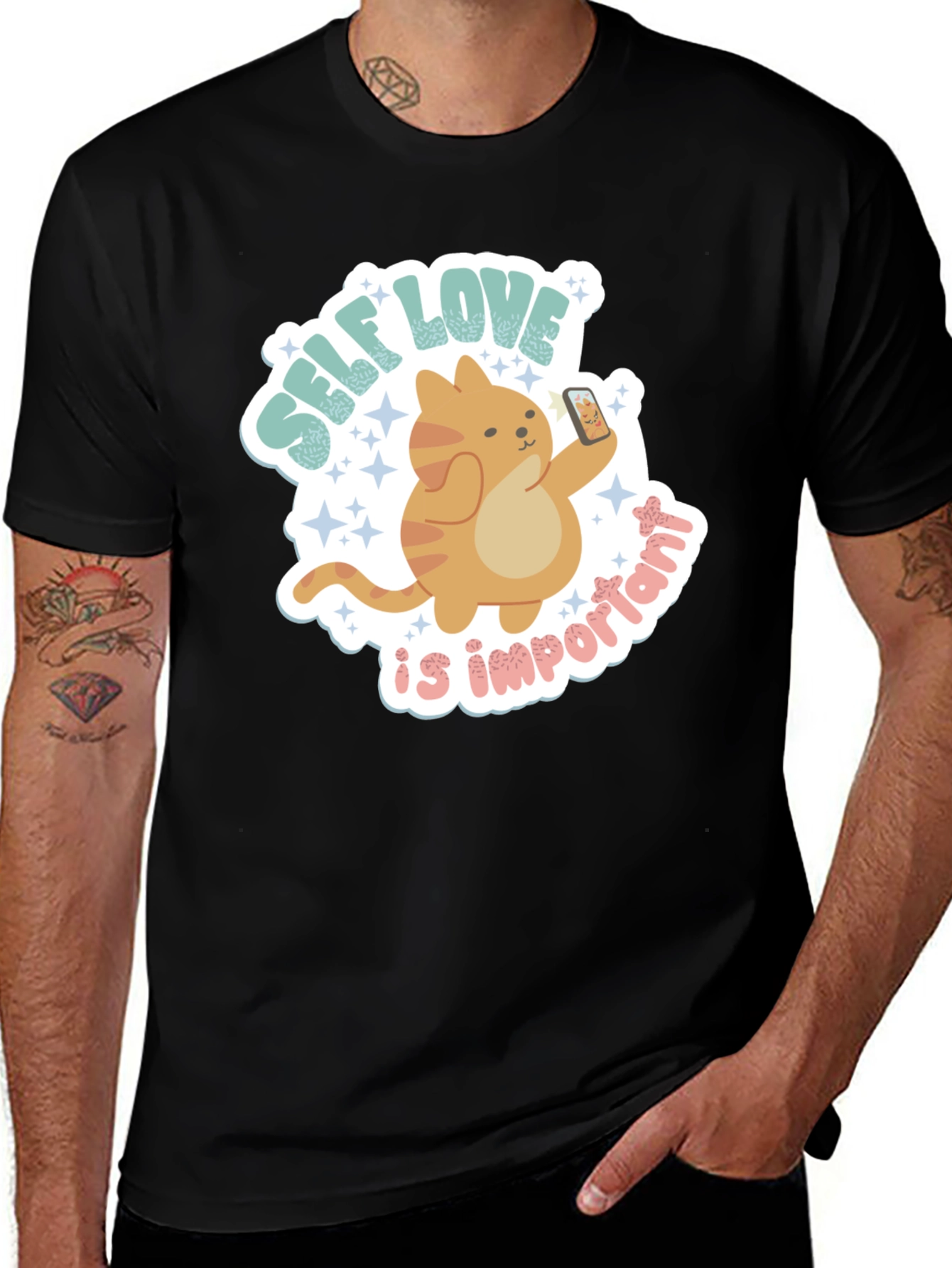 Camiseta Negra con Diseño Self Love