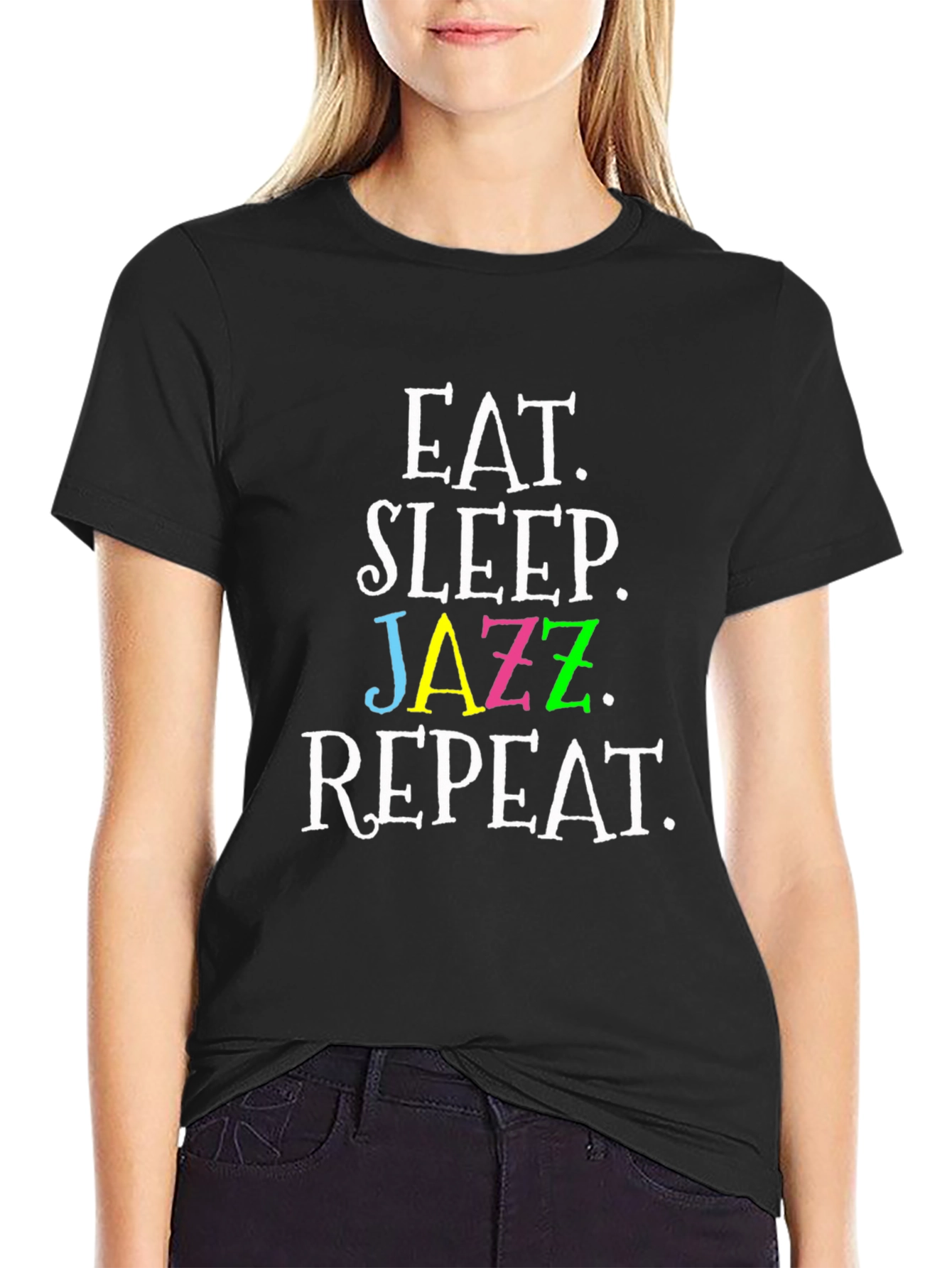Camiseta Negra Eat Sleep Jazz Repeat