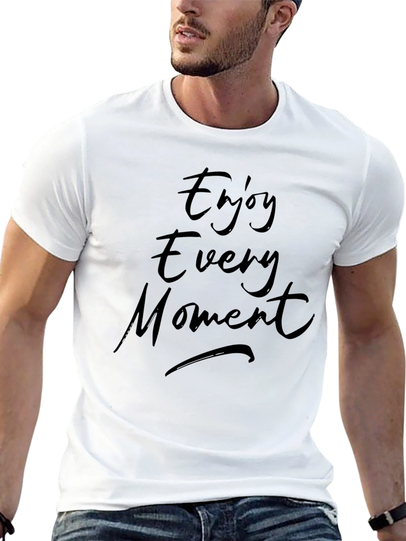 Camiseta Negra Hombre Disfruta Cada Momento