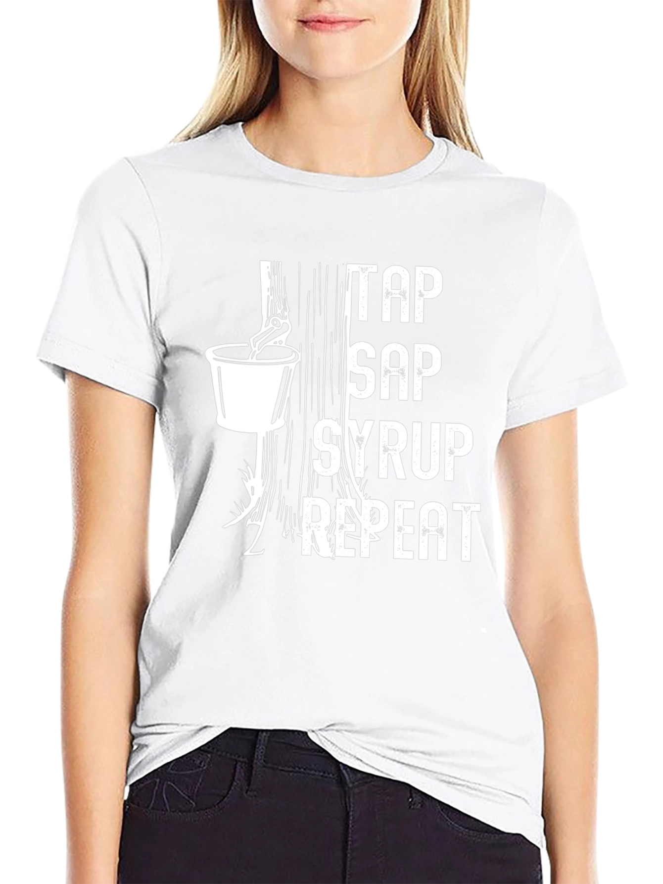 Camiseta Negra: Tap Sap Syrup Repeat