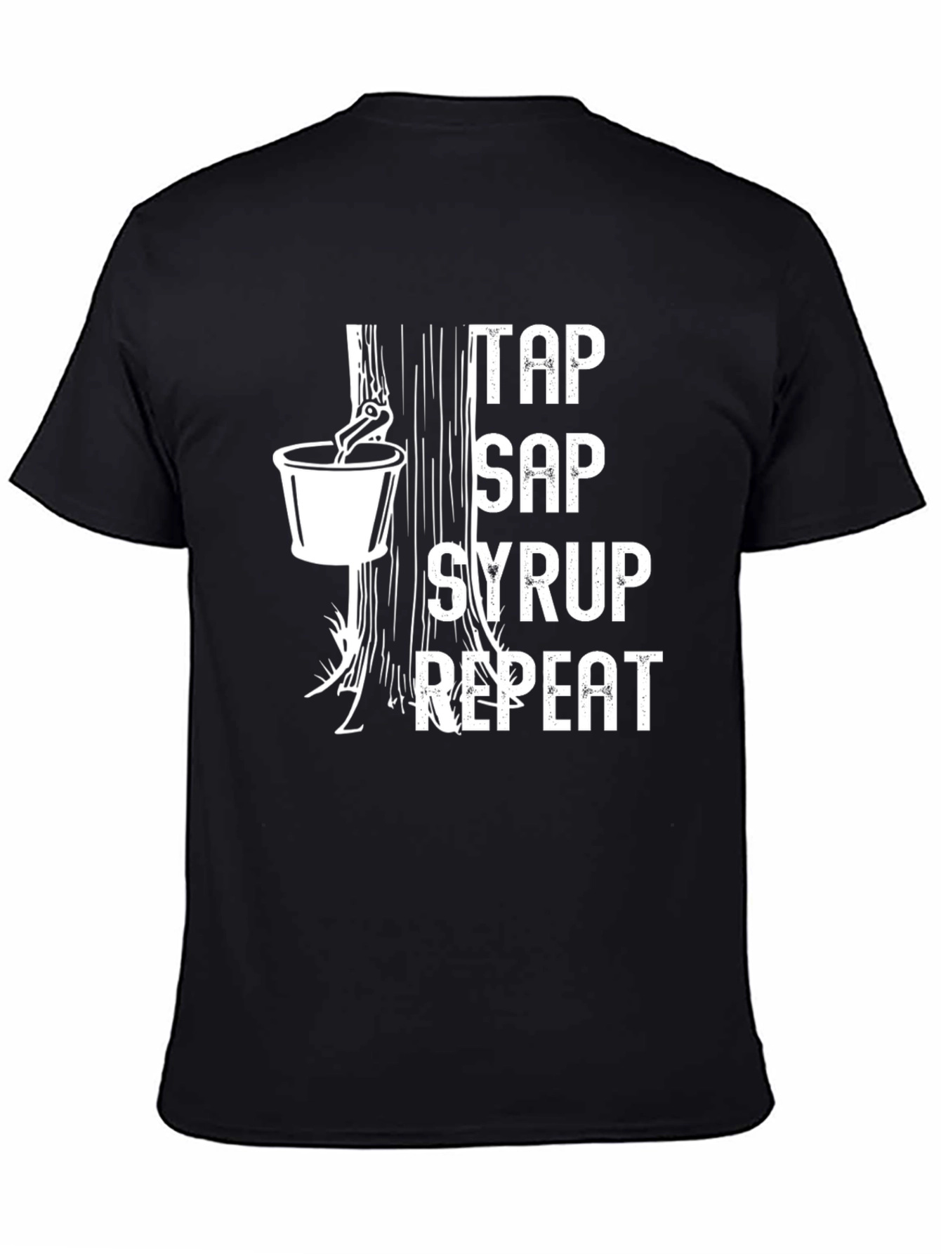 Camiseta Negra: Tap Sap Syrup Repeat
