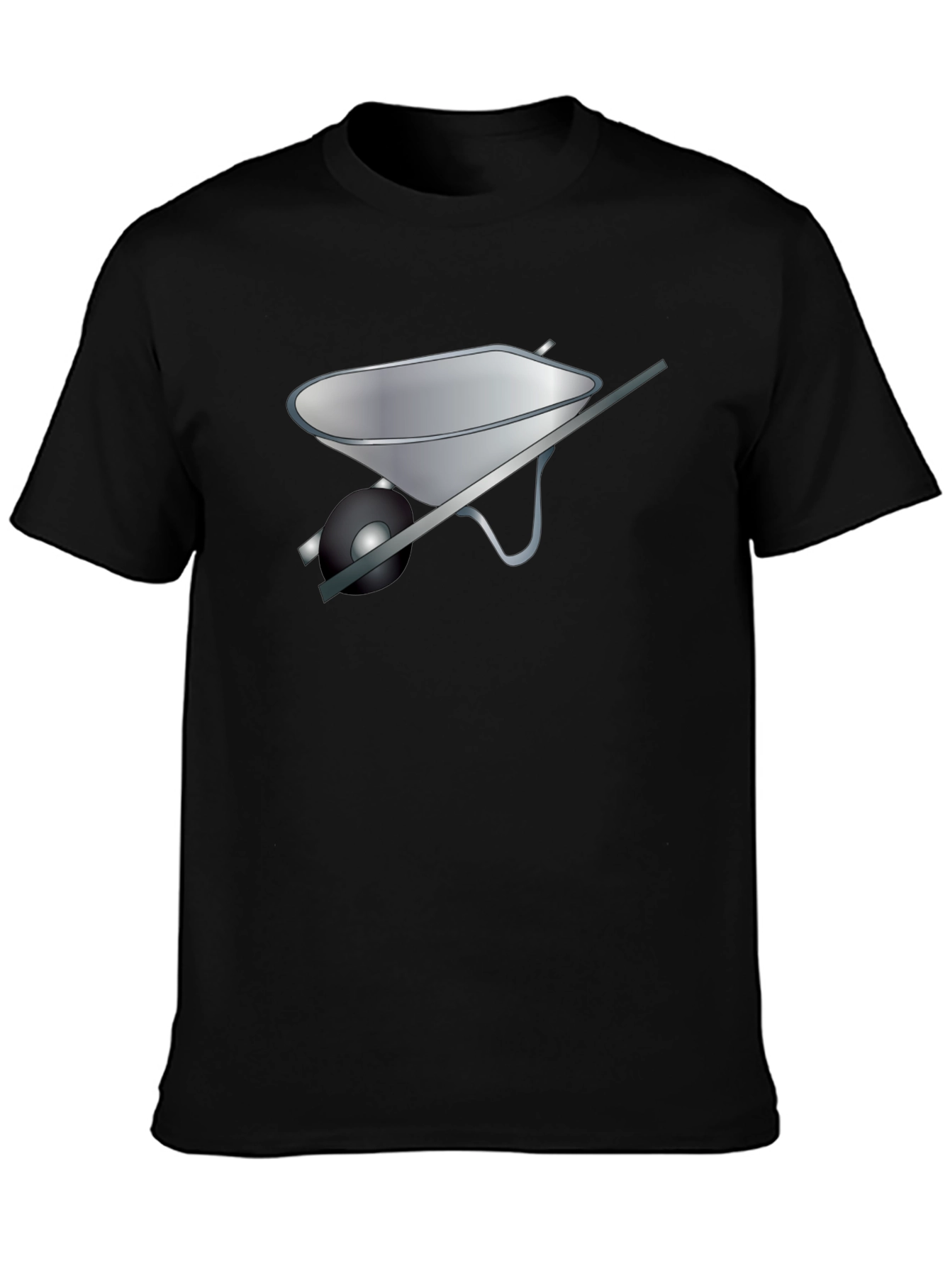 Camiseta Negra con Diseño de Carretilla para Jardinero