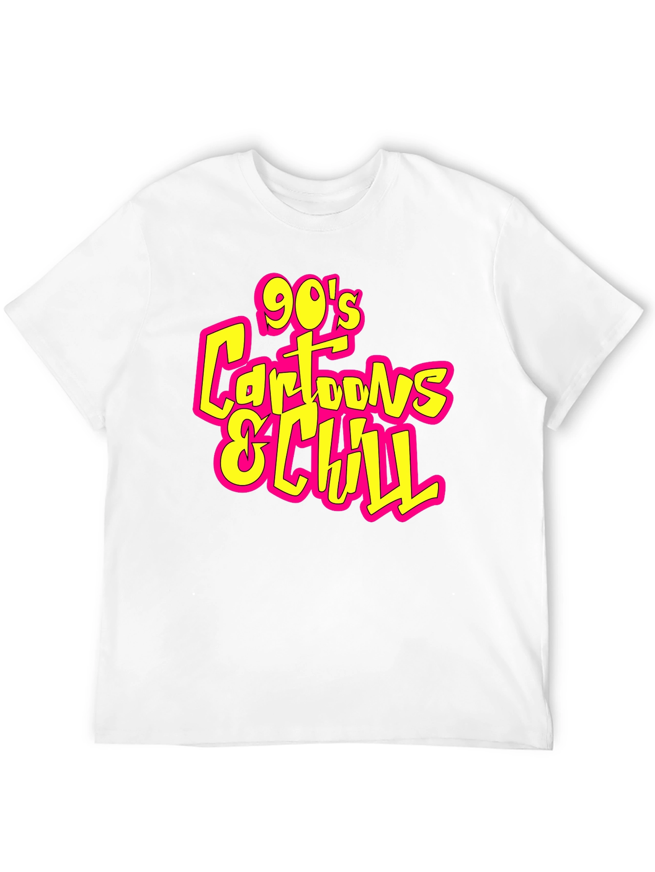 Camiseta Negra 90s Cartoons & Chill Casual