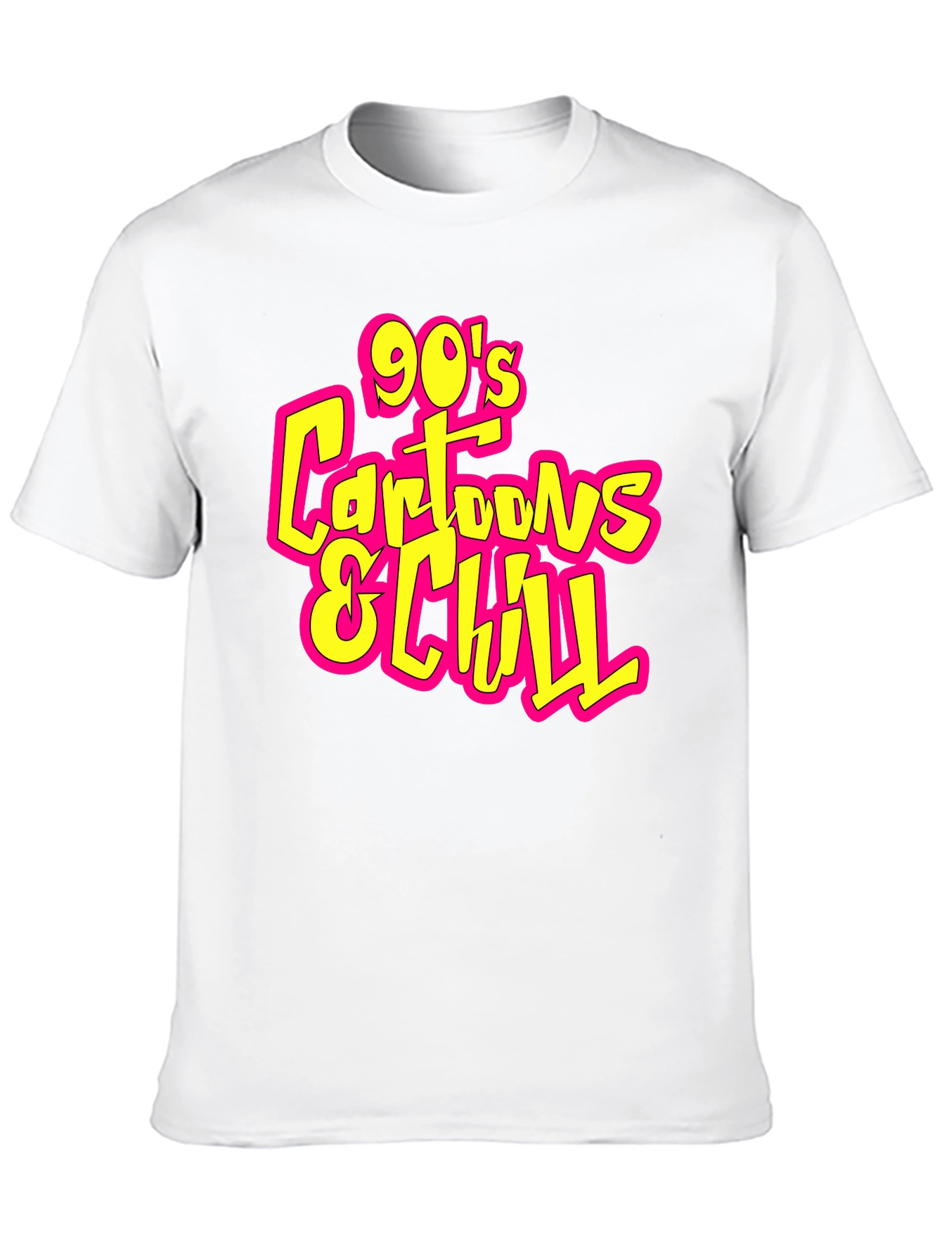Camiseta Negra 90s Cartoons & Chill Casual