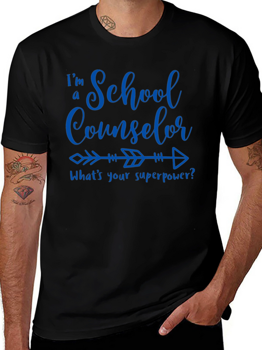 Camiseta Negra School Counselor Superpower
