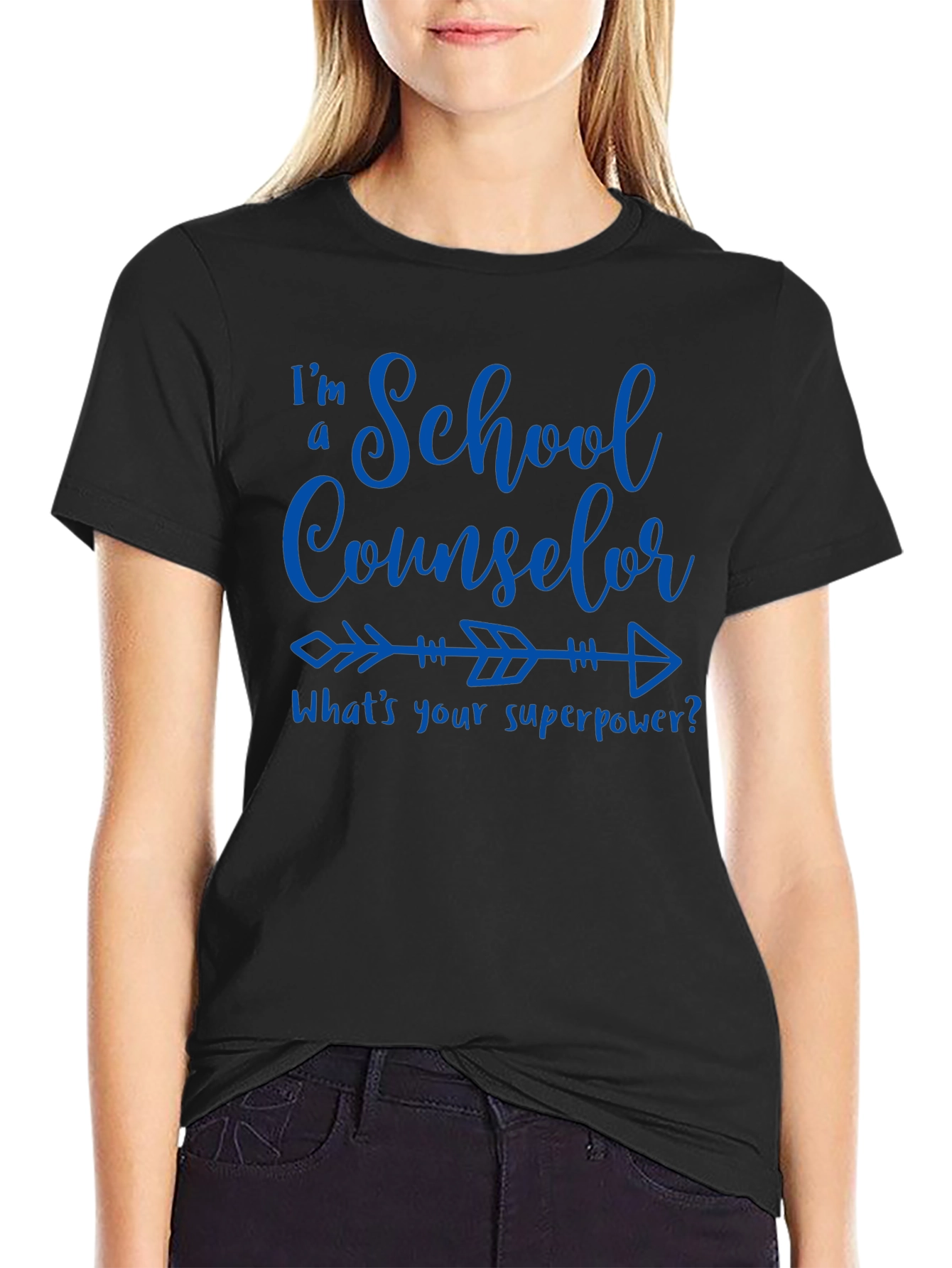 Camiseta Negra School Counselor Superpower