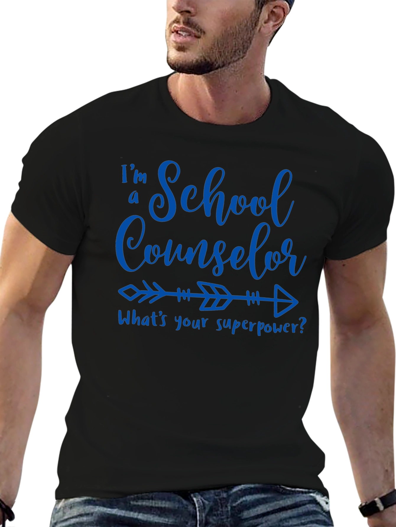 Camiseta Negra School Counselor Superpower