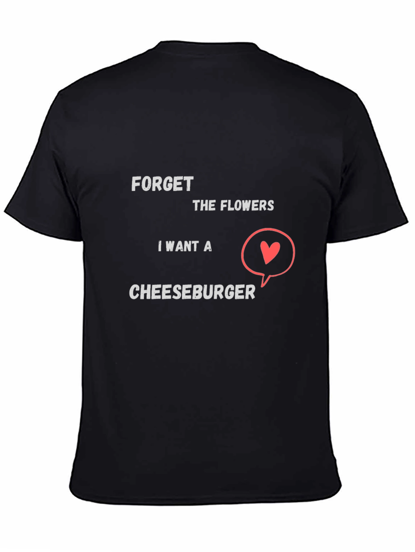 Camiseta Negra Divertida: ¡Quiero una Cheeseburger!