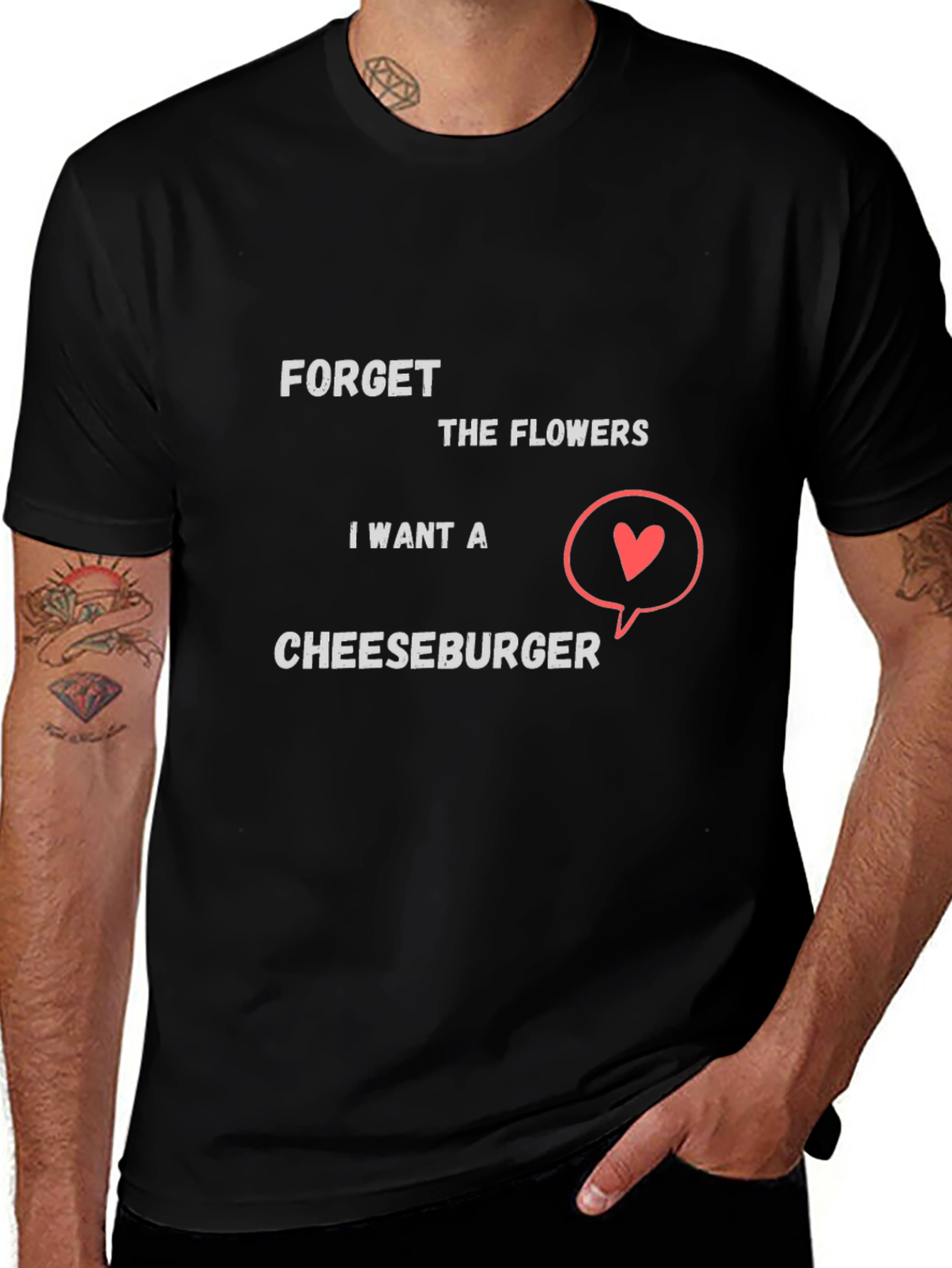 Camiseta Negra Divertida: ¡Quiero una Cheeseburger!