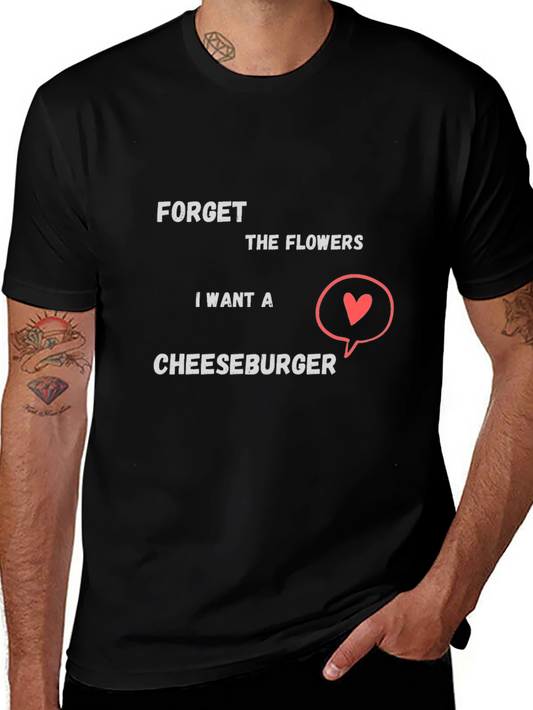 Camiseta Negra Divertida: ¡Quiero una Cheeseburger!