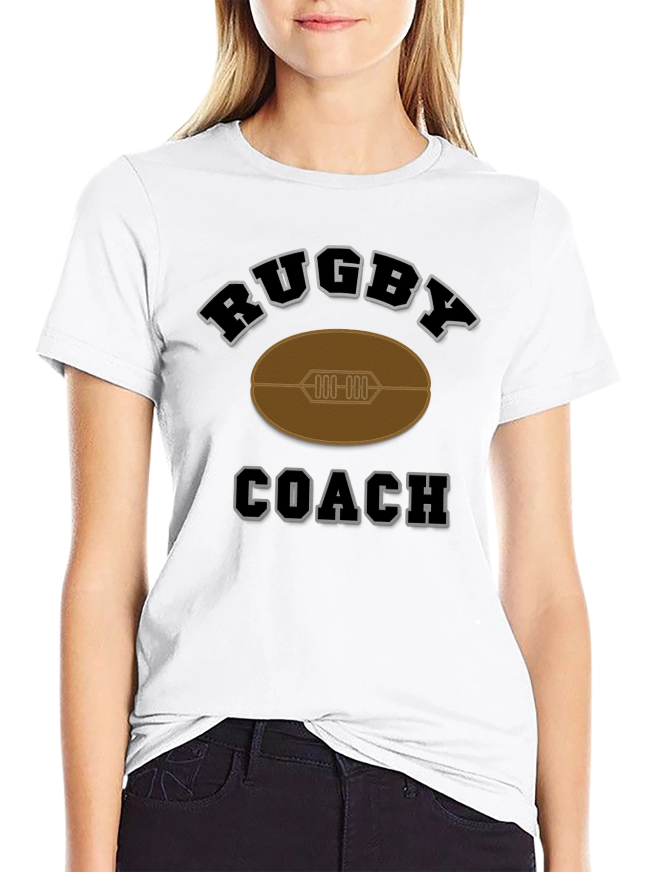 Camiseta Negra de Entrenador de Rugby