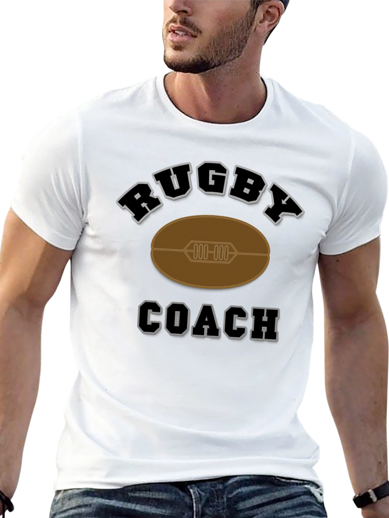 Camiseta Negra de Entrenador de Rugby