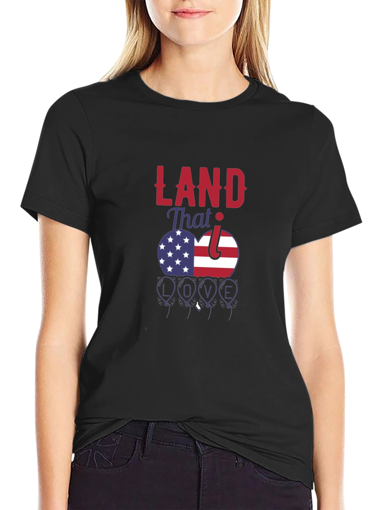 Camiseta Negra Patriótica Land That I Love