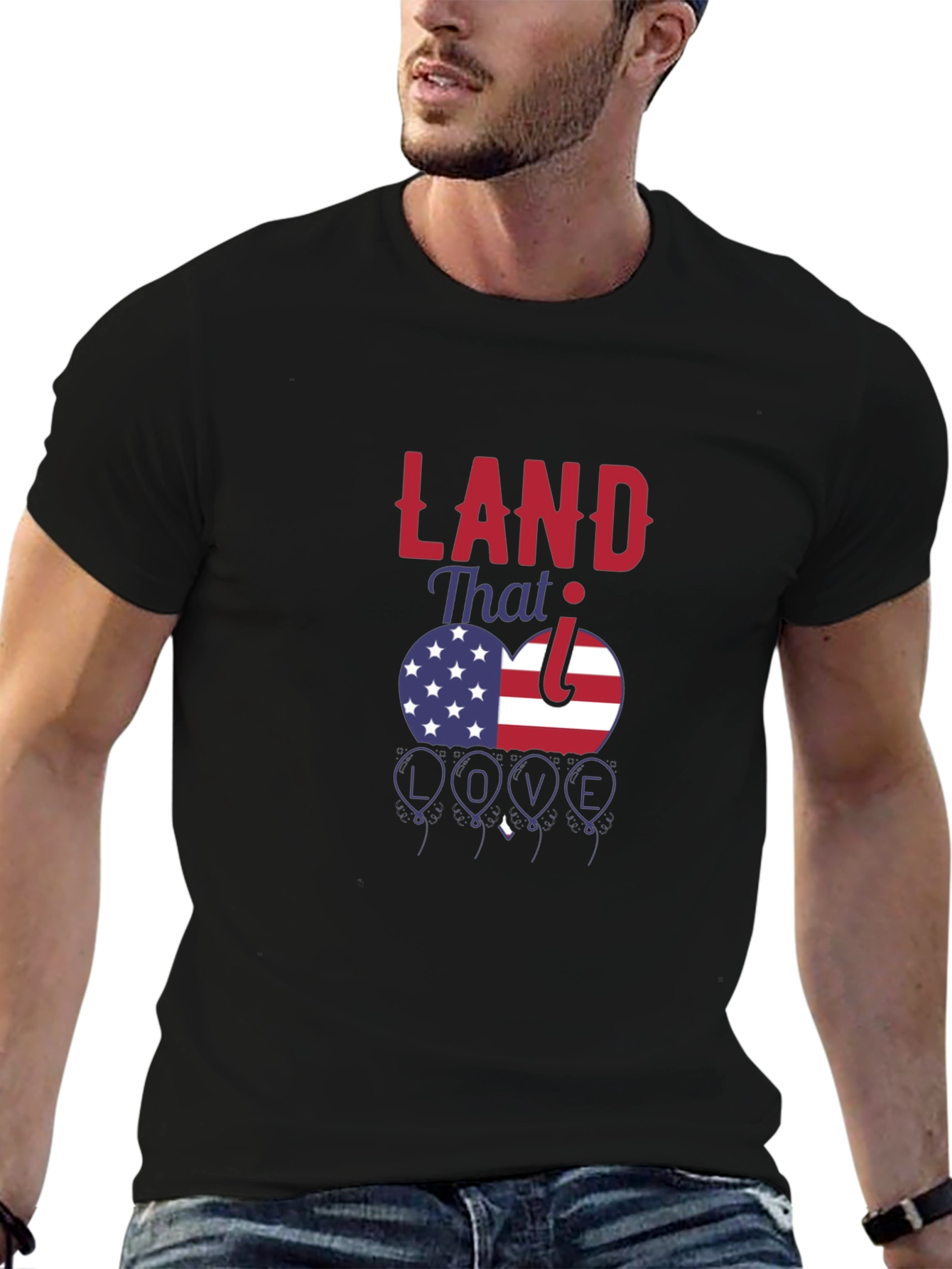 Camiseta Negra Patriótica Land That I Love