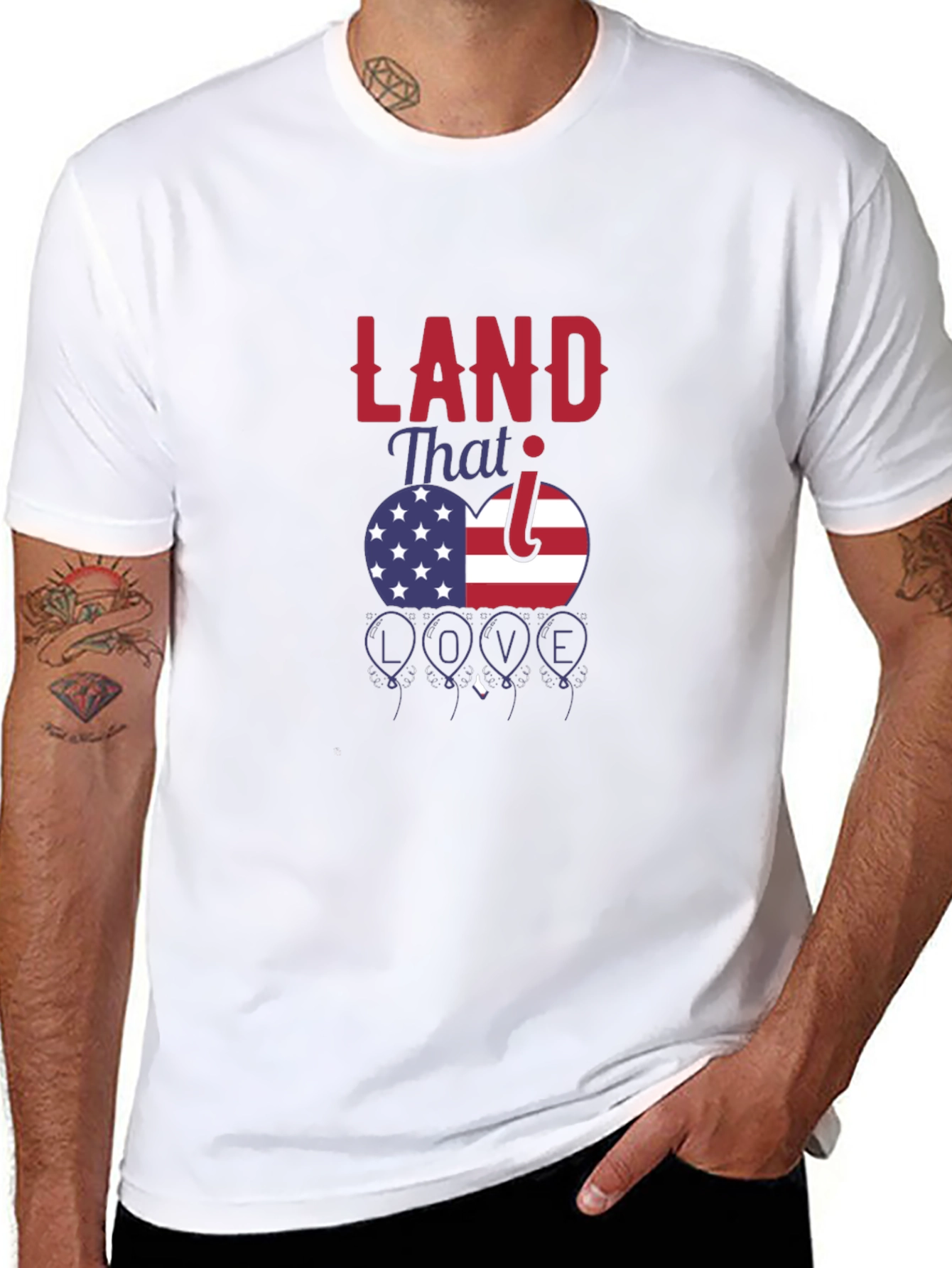 Camiseta Negra Patriótica Land That I Love