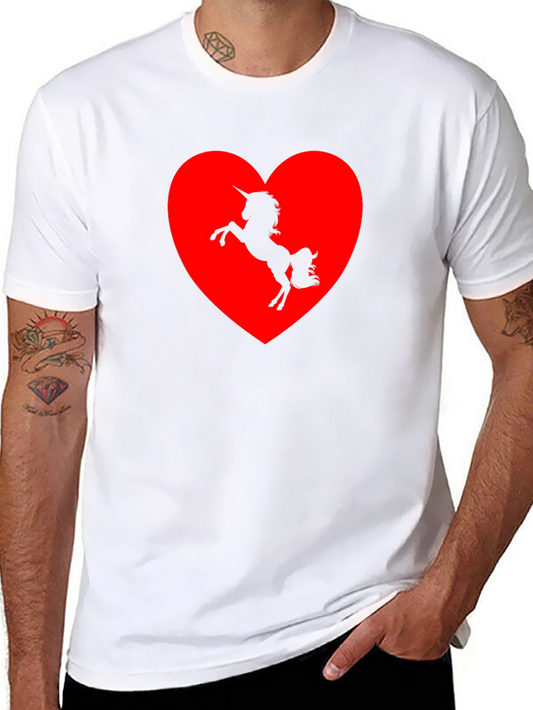 Camiseta Negra Corazón Unicornio - Estilo Único