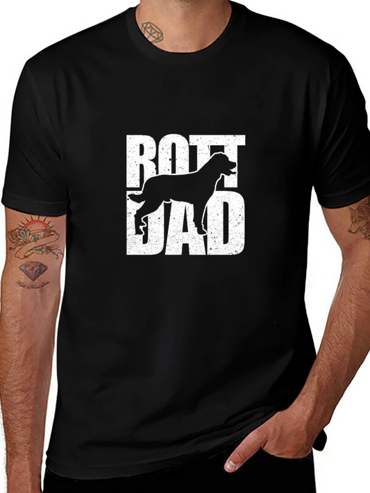 Camiseta Hombre Rott Dad Negra - Diseño Dog Lover