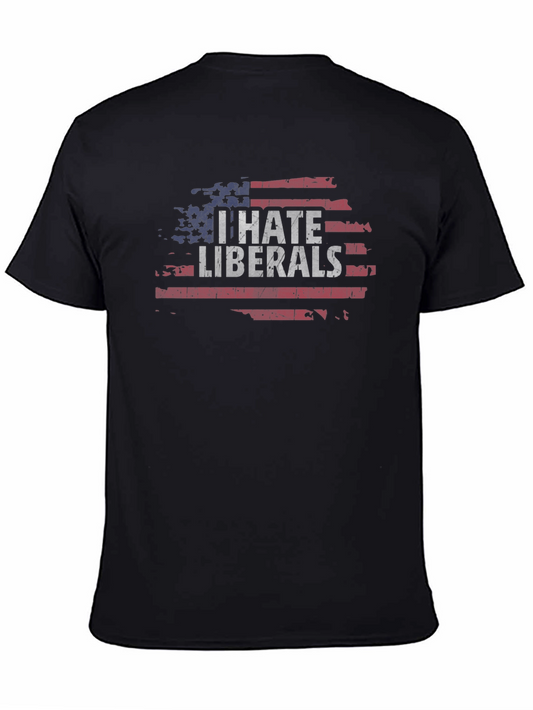 Camiseta I Hate Liberals con Diseño de Bandera Americana