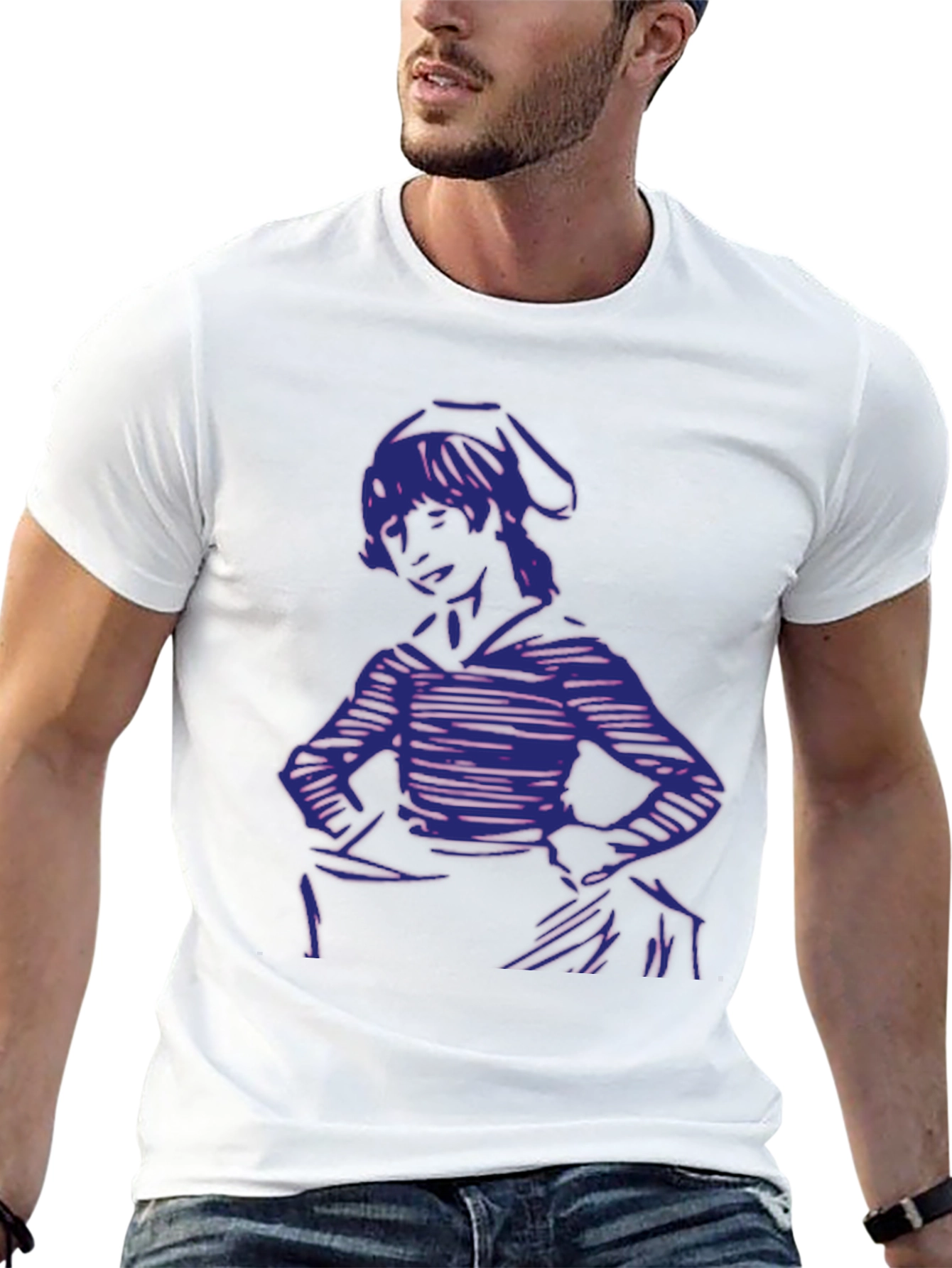 Camiseta Negra con Estampado Abstracto