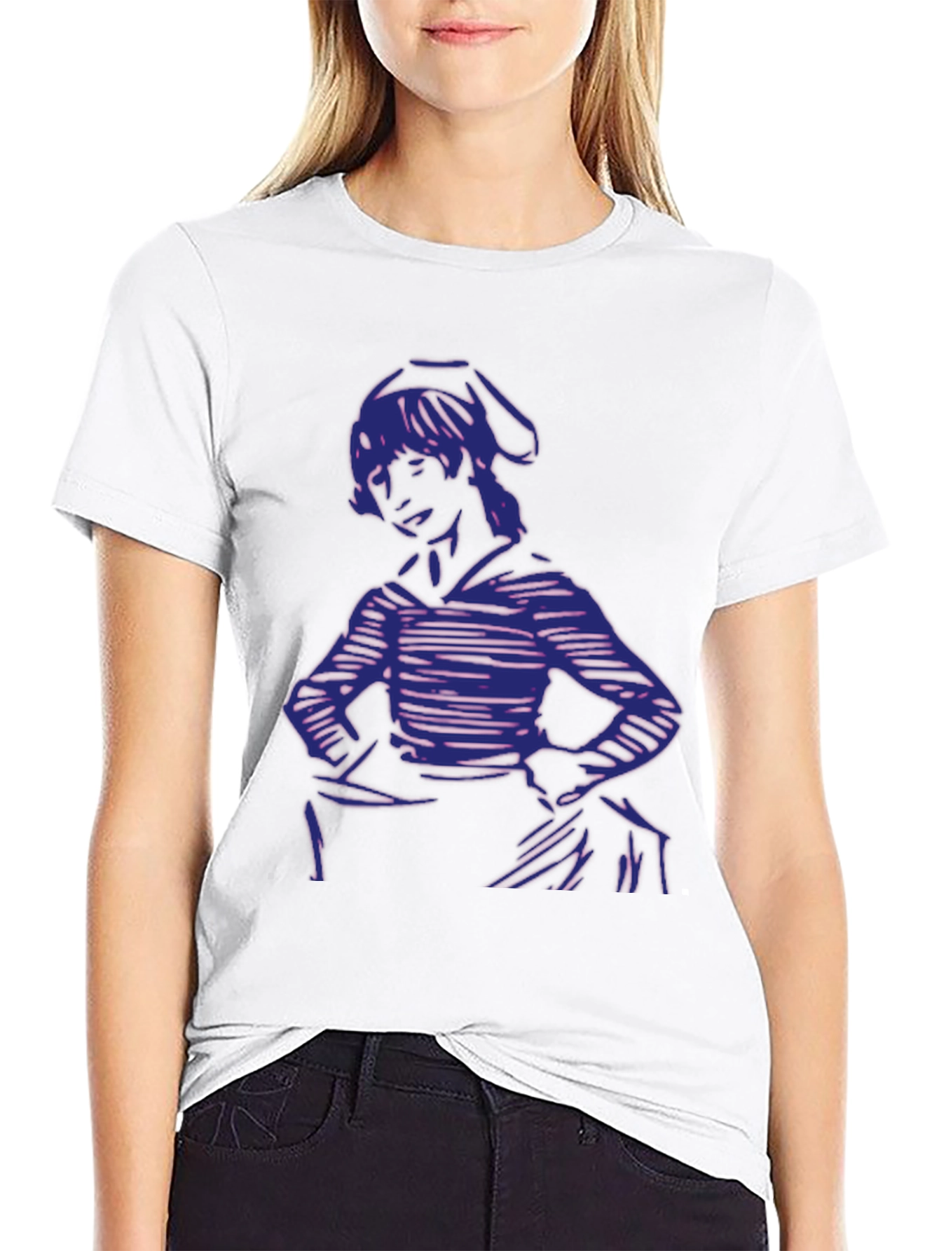 Camiseta Negra con Estampado Abstracto