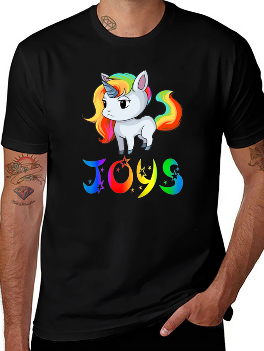 Camiseta Negra con Unicornio JOYS Arcoíris