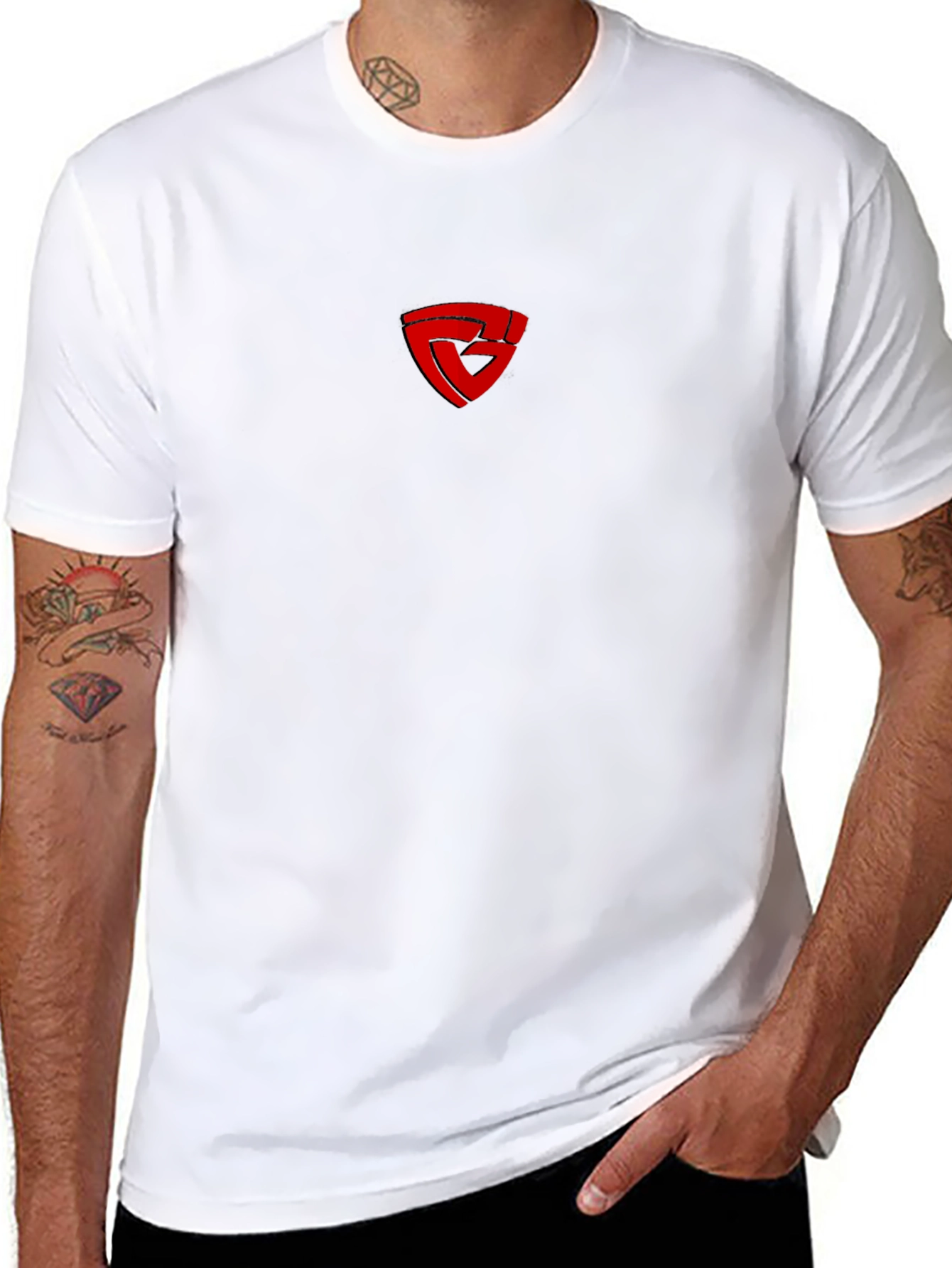 Camiseta Negra con Logo Rojo