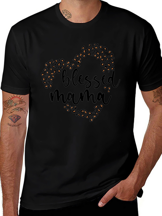 Camiseta Negra Blessed Mama con Diseño de Corazón